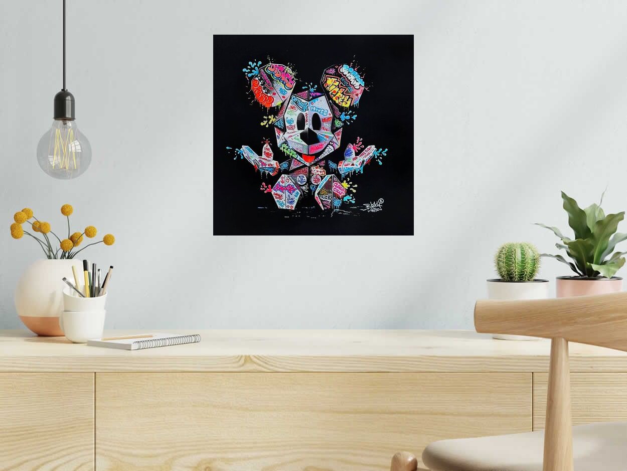 Editions d'art de BLACH a pour titre Mickey Origami style graffiti, street art dim : BLACHprix:90