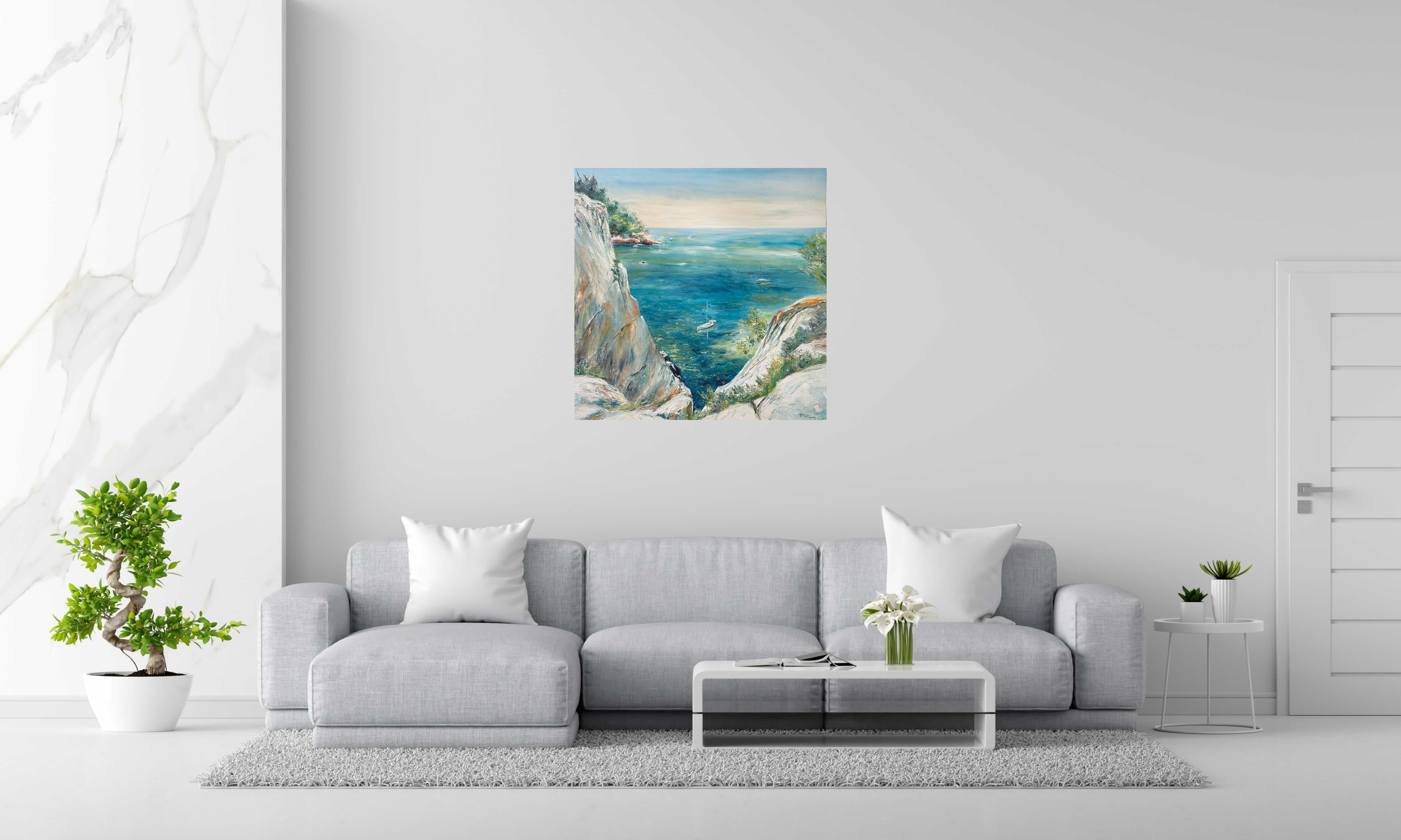 Tableau de PHIL a pour titre La calanque style figuratif dim : PHILprix:700