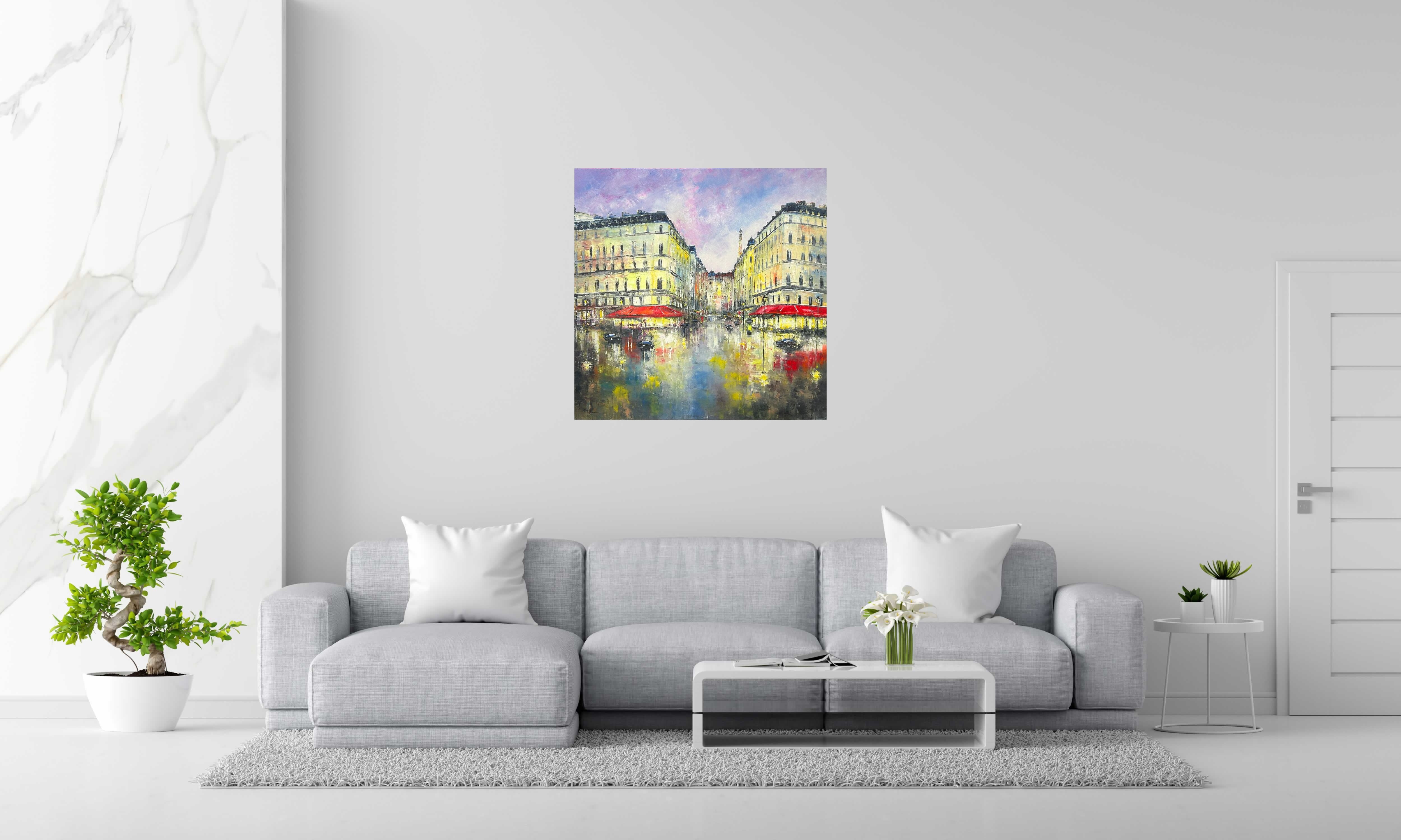 Tableau de PHIL a pour titre Les boulevards style figuratif dim : PHILprix:700