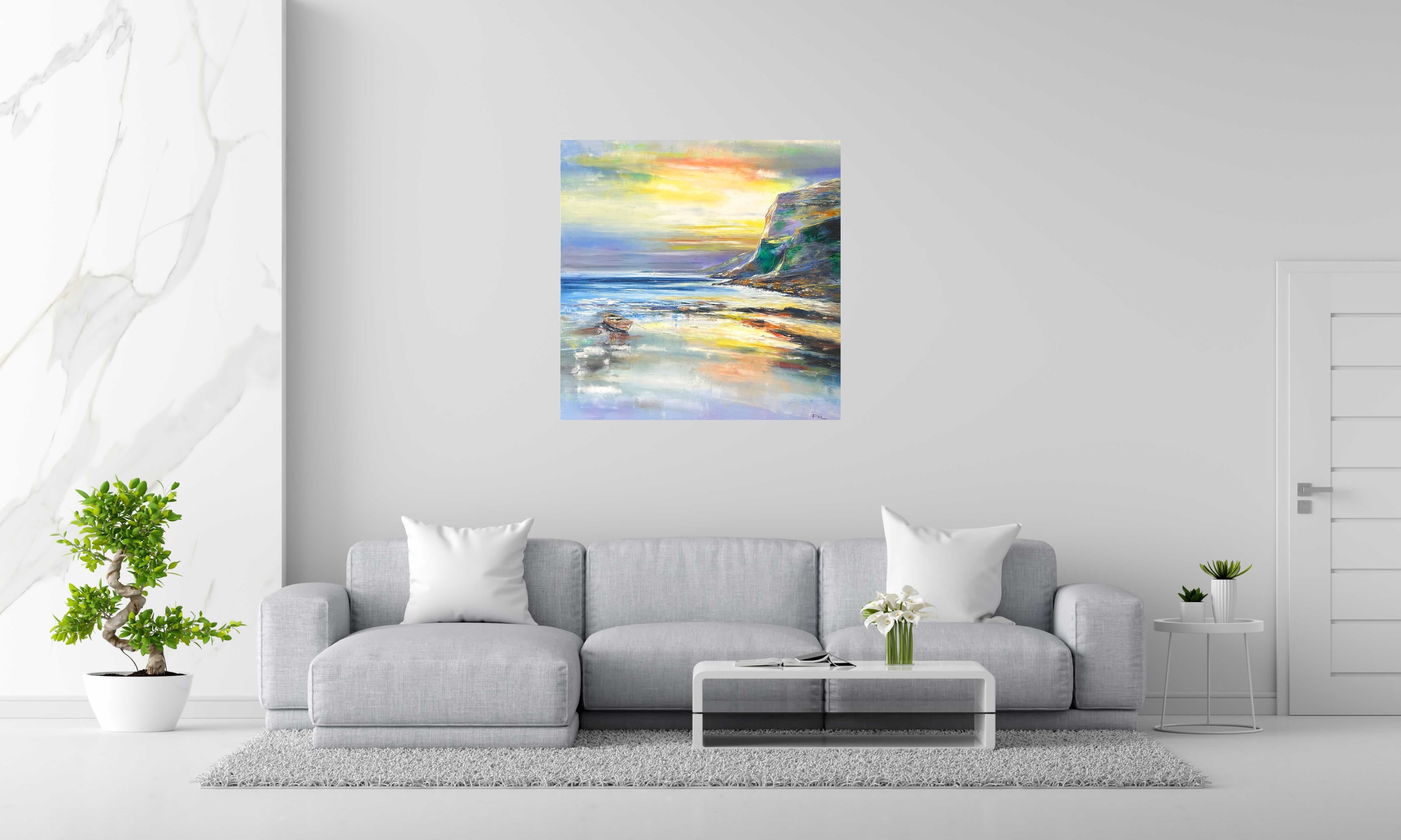 Tableau de PHIL a pour titre Grand littoral style figuratif dim : PHILprix:850