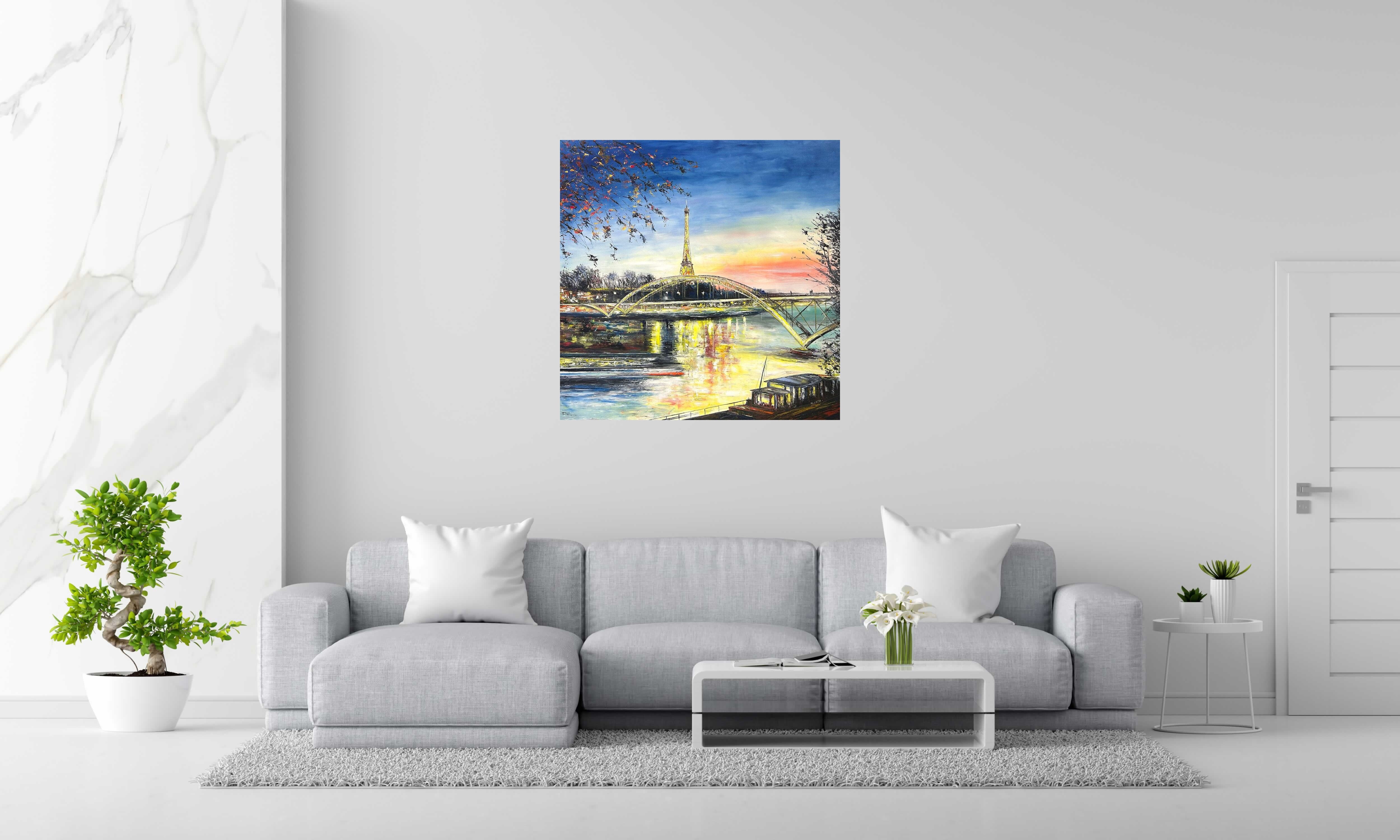 Tableau de PHIL a pour titre Passerelle de Billy style figuratif dim : PHILprix:850