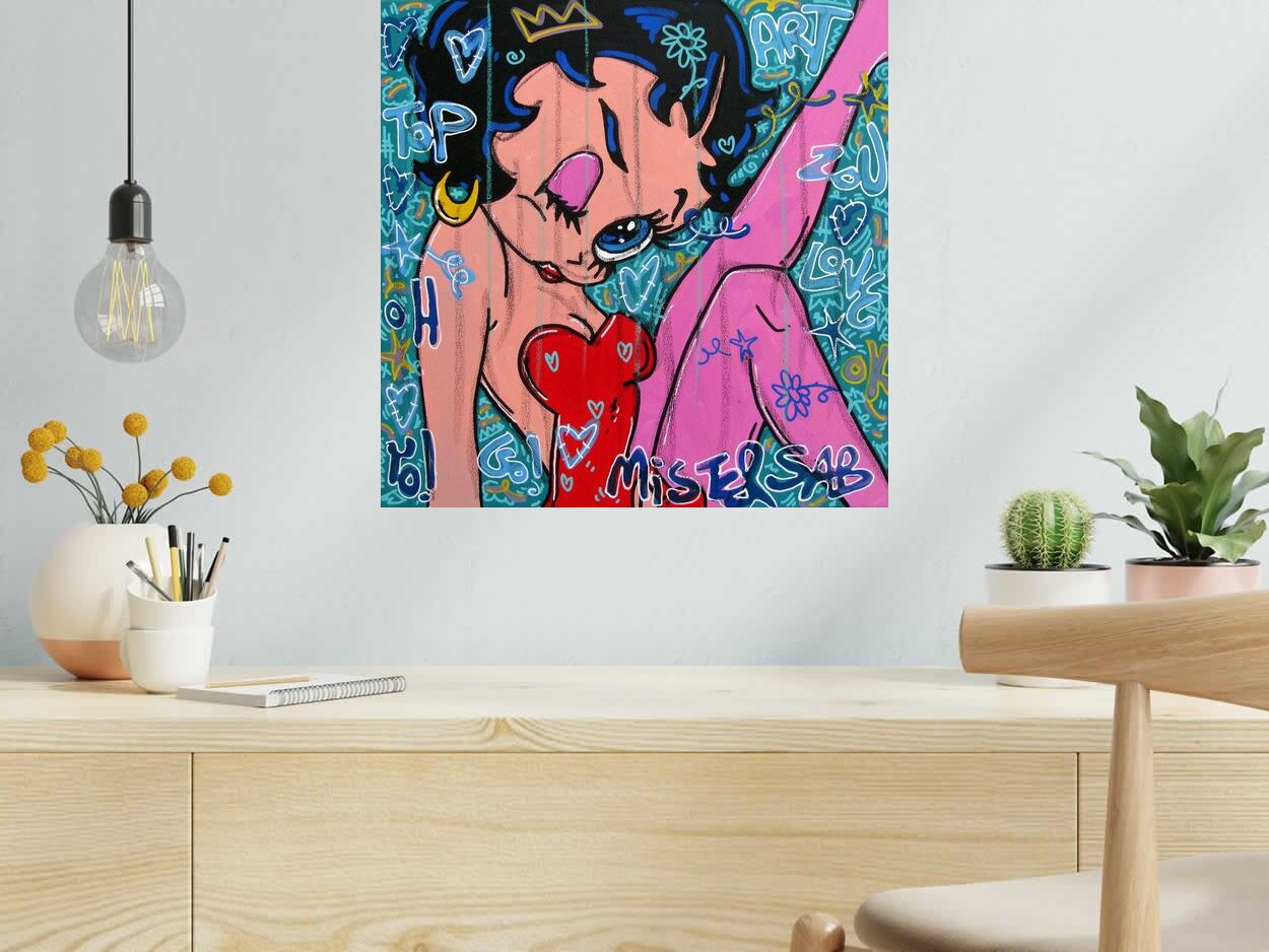 Tableau de RICO SAB a pour titre Betty love style street pop art, street art dim : RICO SABprix:250