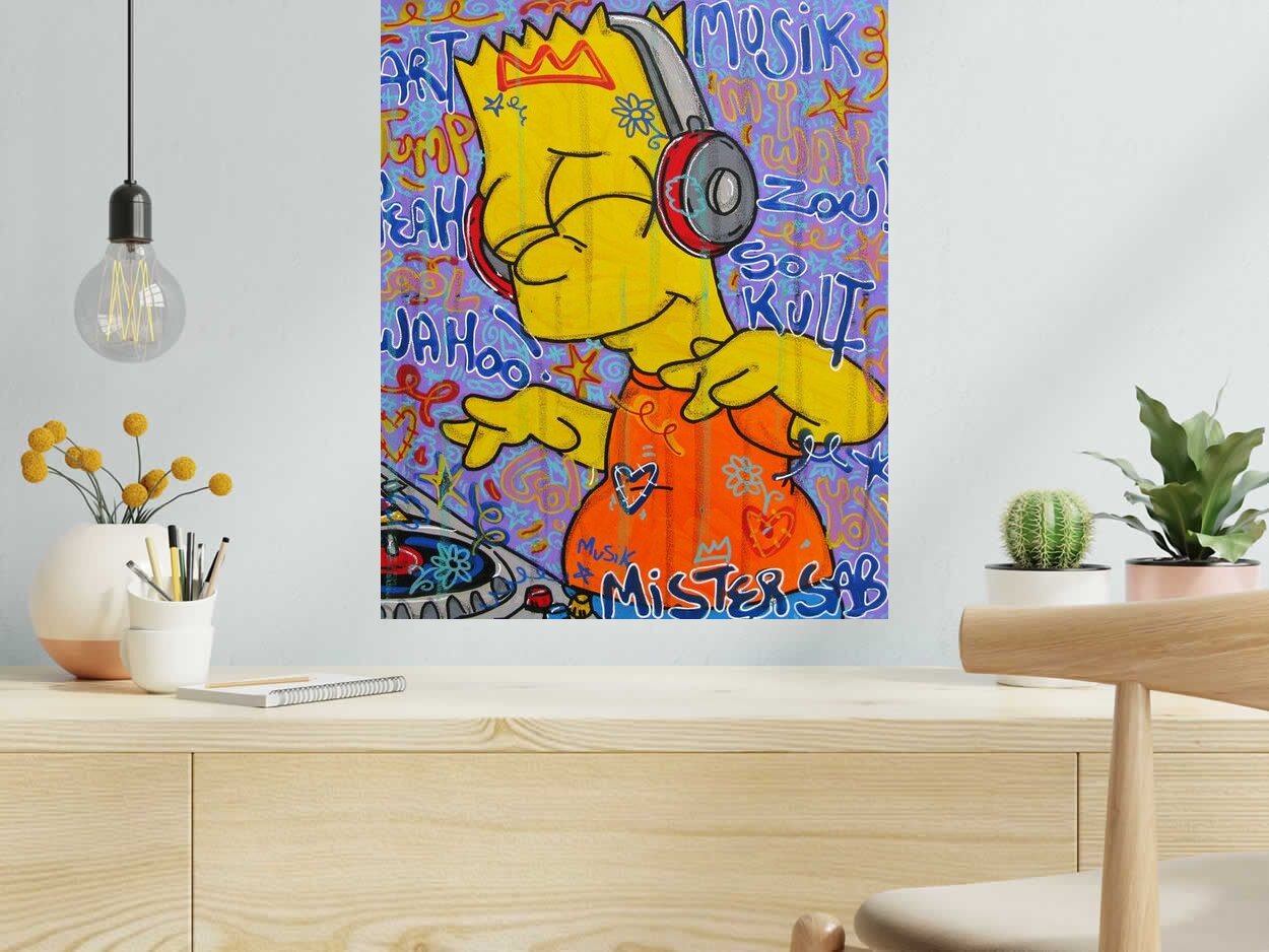 Tableau de RICO SAB a pour titre Musik my way style street pop art, street art dim : RICO SABprix:290