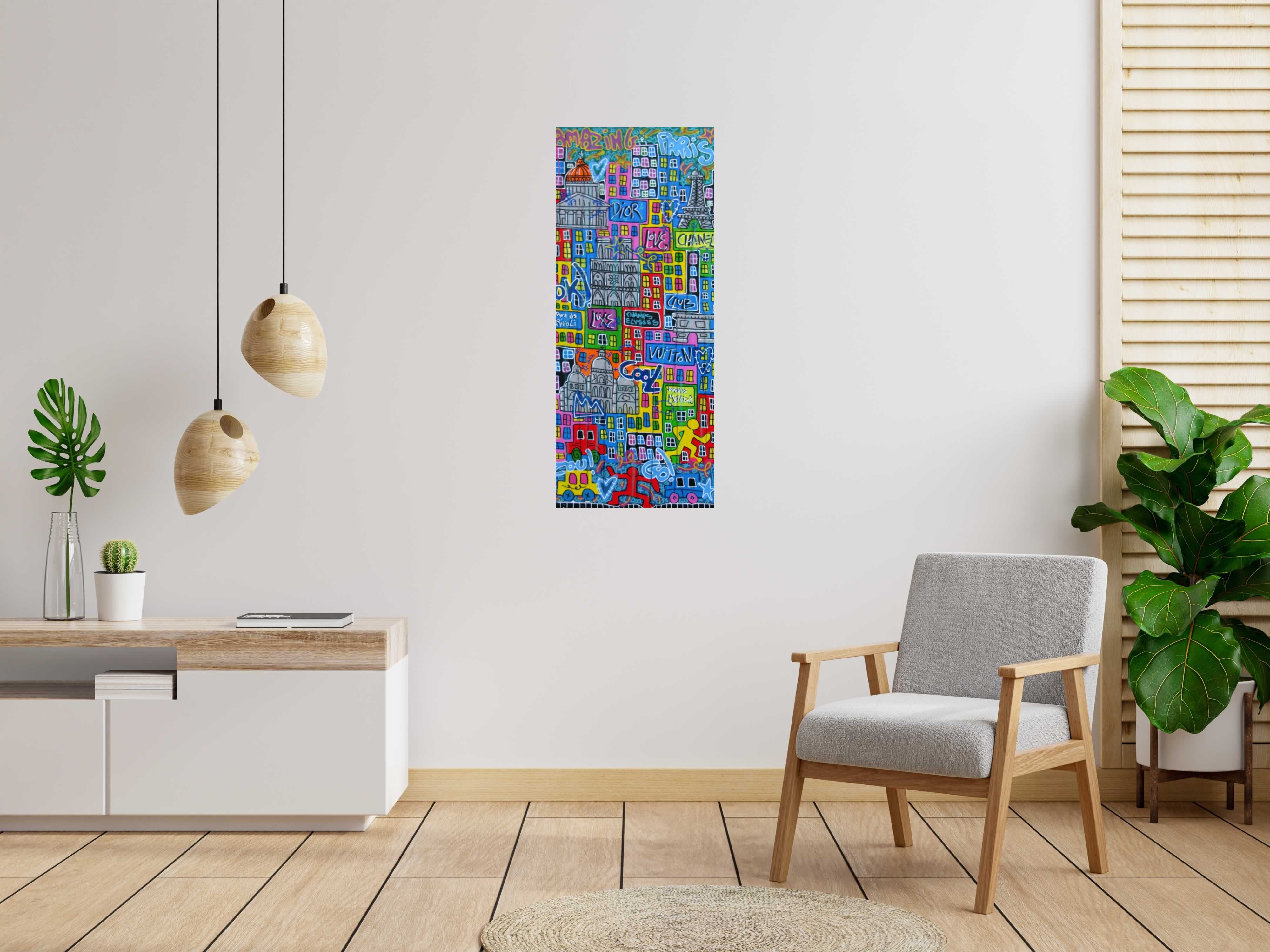 Tableau de RICO SAB a pour titre Amazing Paris style street pop art, street art dim : RICO SABprix:650