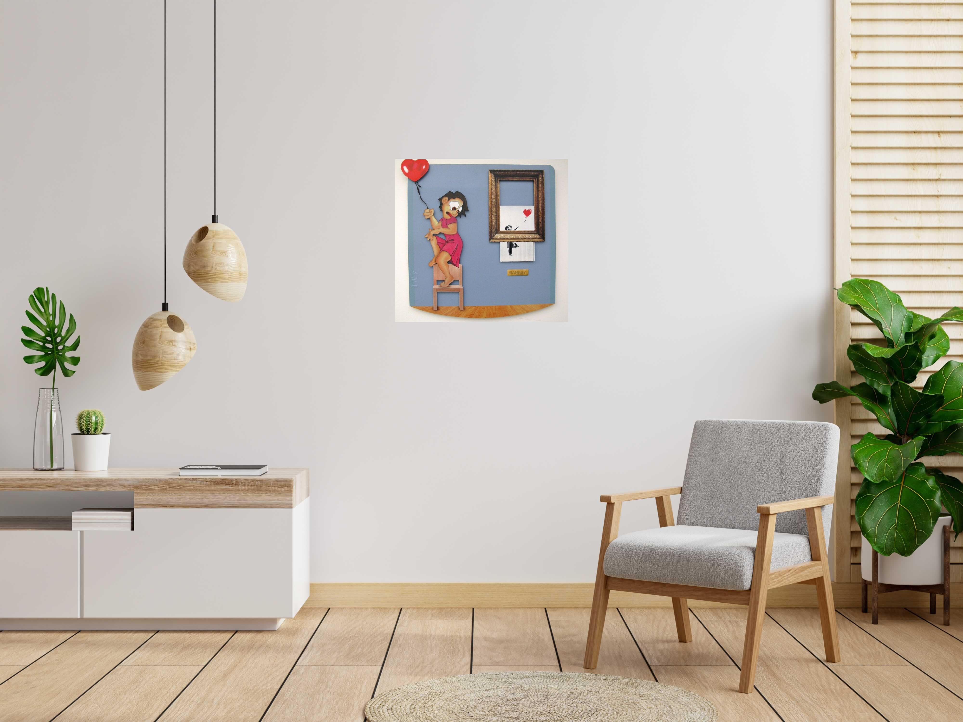 Tableau de L'ARTISTE PITRE a pour titre Pitre Vs Banksy style figuratif, graphique dim : L'ARTISTE PITREprix:600