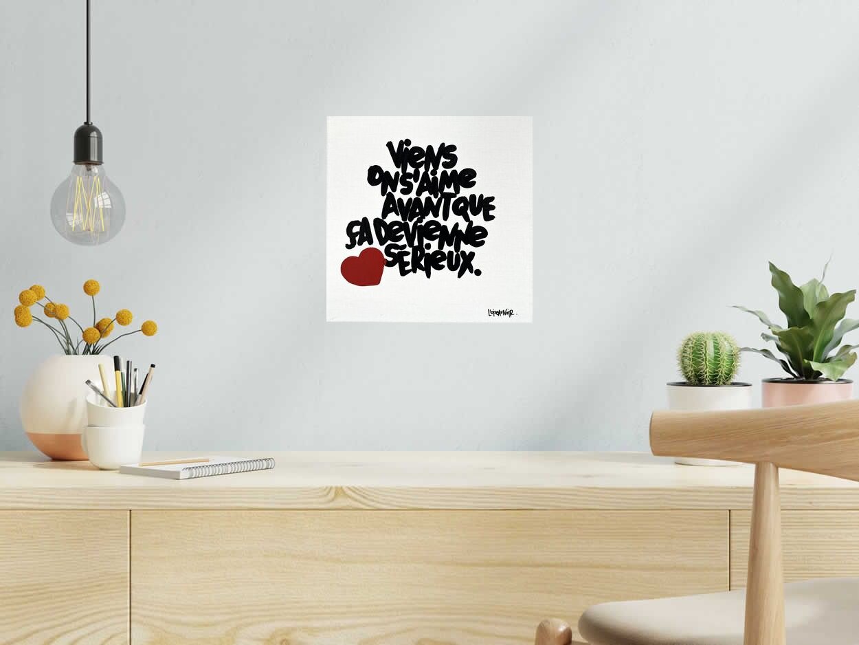 Tableau de L'OISEAU NOIR a pour titre Serieux style graphique dim : L'OISEAU NOIRprix:250