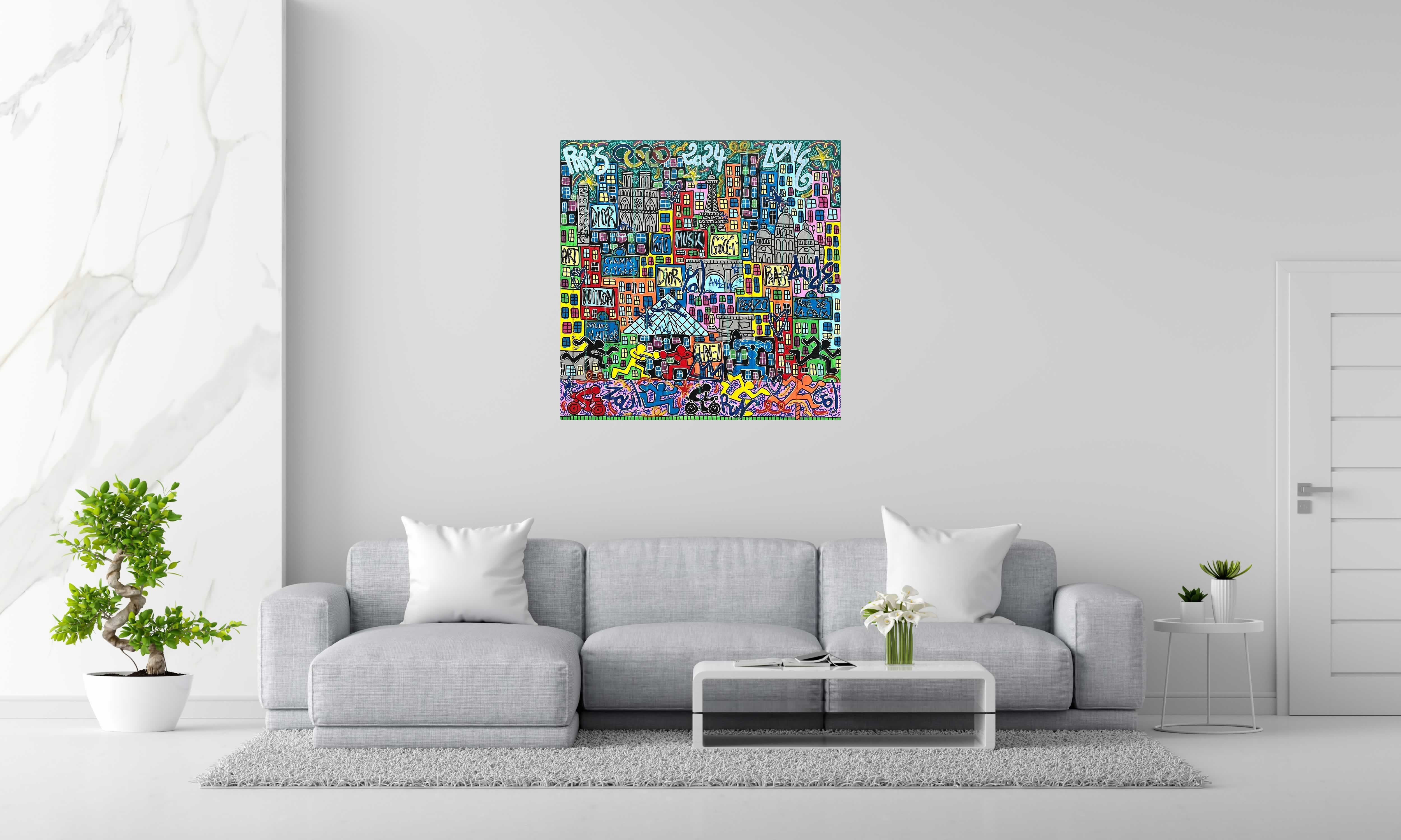 Tableau de RICO SAB a pour titre Paris so Cool style street pop art, street art dim : RICO SABprix:950