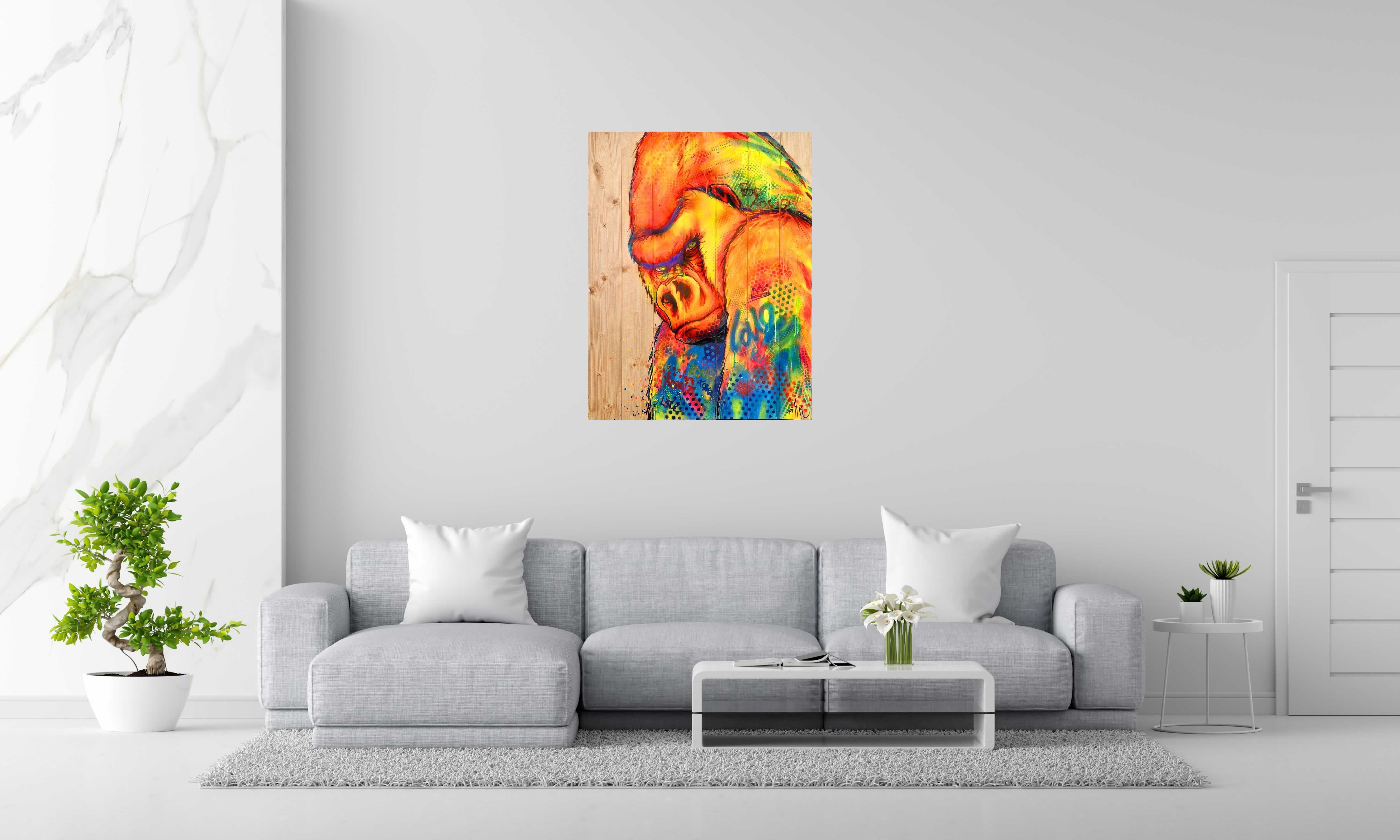 Tableau de ART HM a pour titre Pop Kong UV style street art dim : ART HMprix:1200