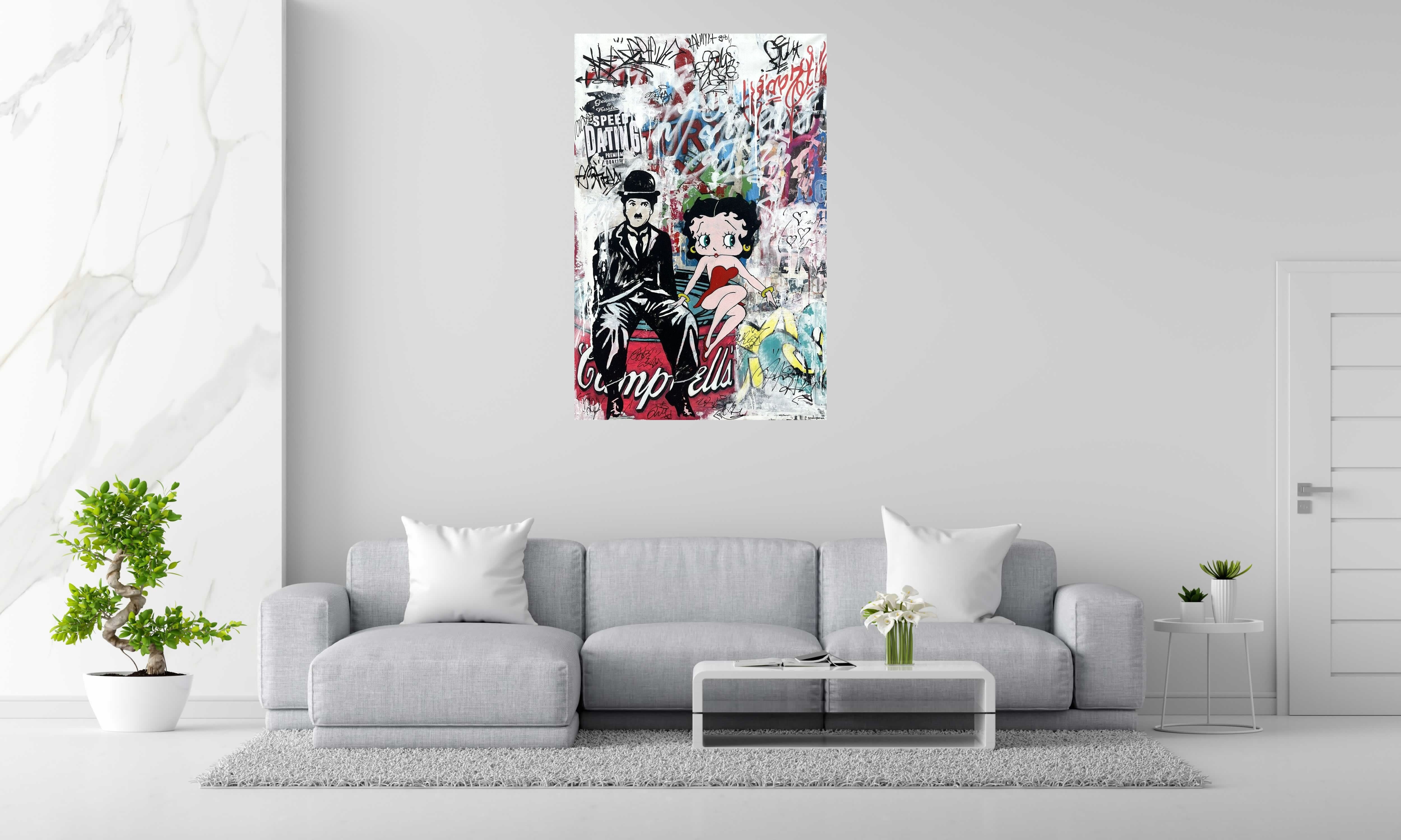 Tableau de PATRICIA GADISSEUR a pour titre Speed Dating style graffiti, street pop art dim : PATRICIA GADISSEURprix:1300