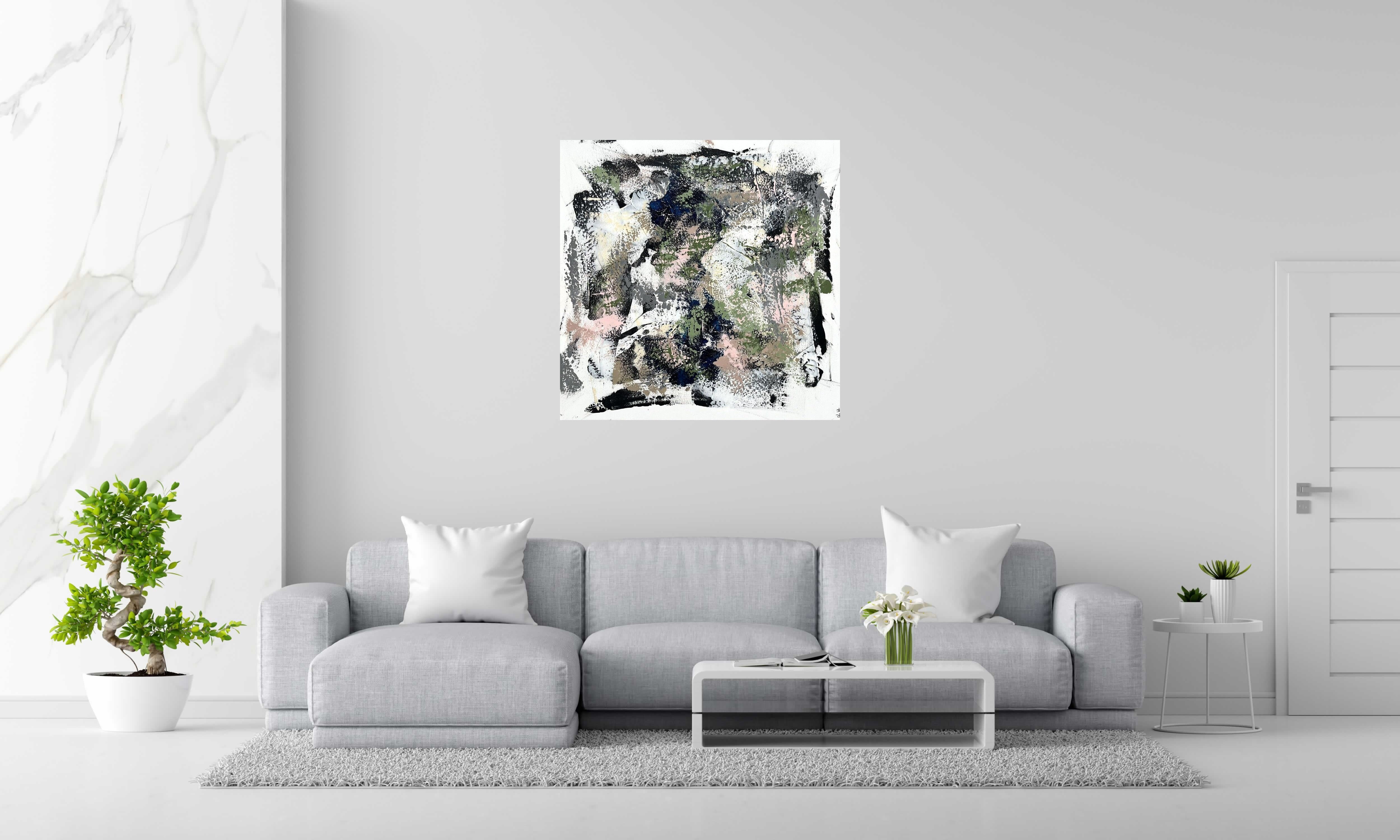 Tableau de CELINE WEBER a pour titre Matcha style abstrait dim : CELINE WEBERprix:1200