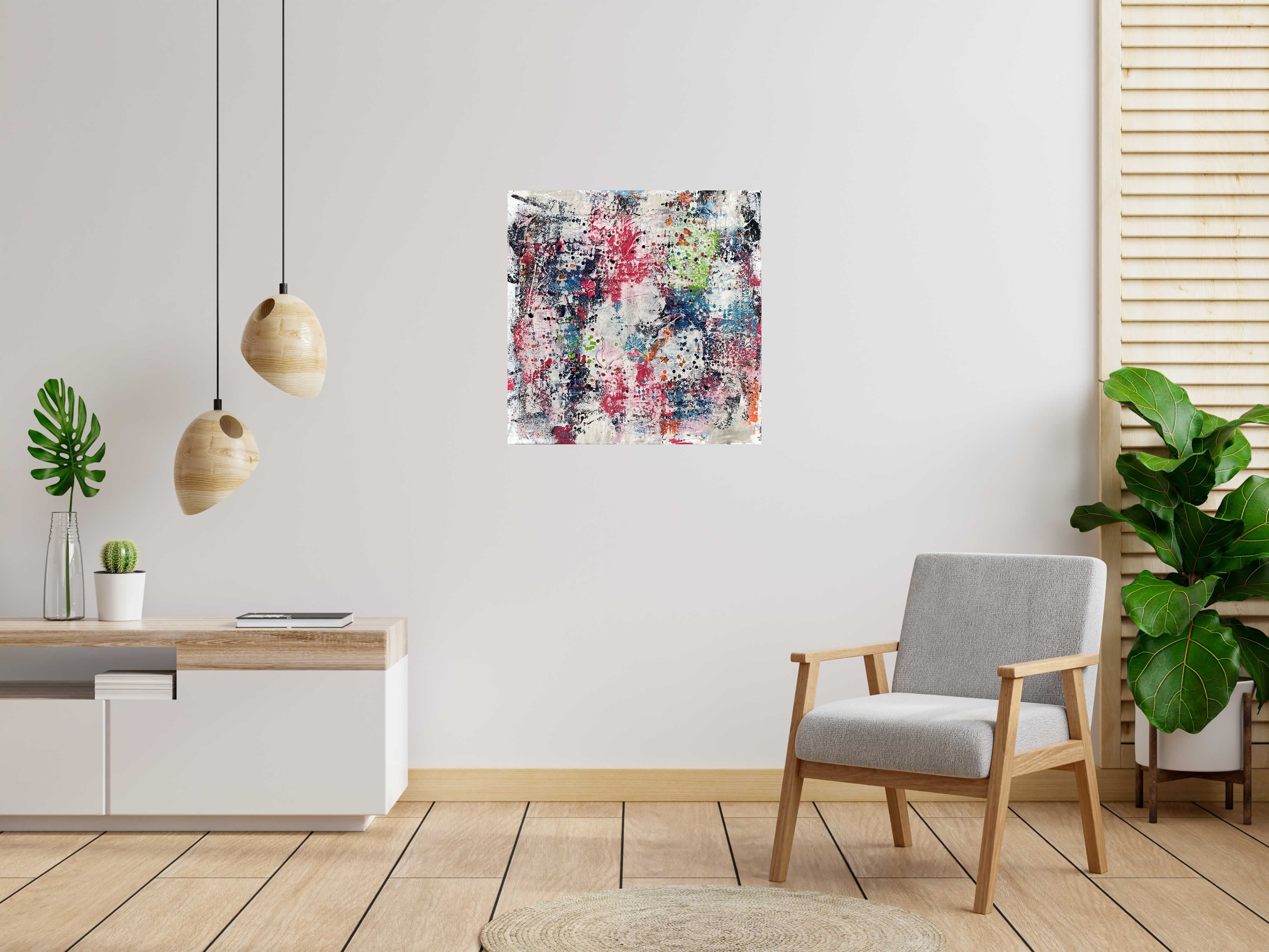 Tableau de CELINE WEBER a pour titre Stone confettis style abstrait dim : CELINE WEBERprix:950