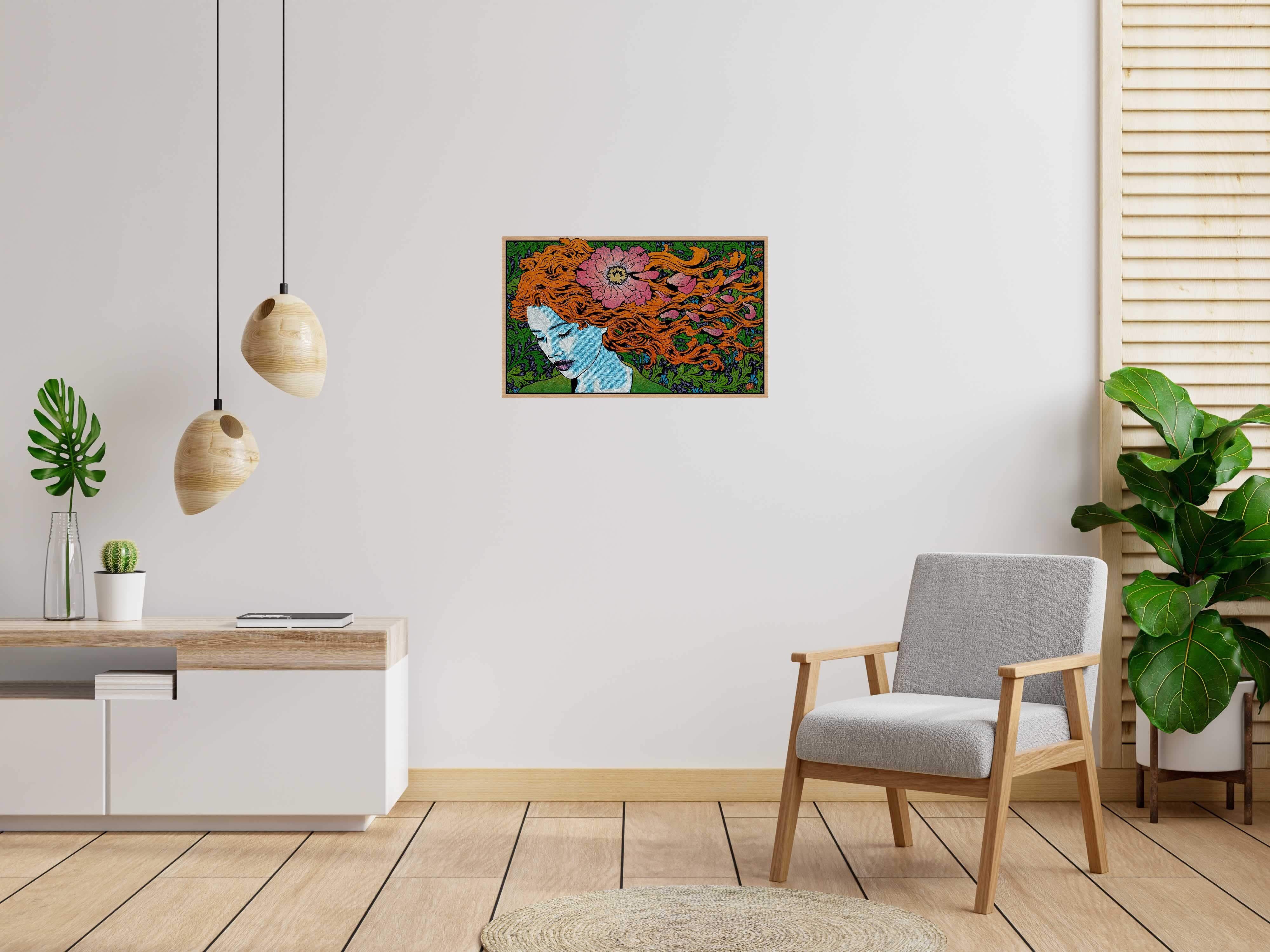 Tableau de CHUCK SPERRY a pour titre FLORA WOOD PANEL AP style figuratif dim : CHUCK SPERRYprix:3400