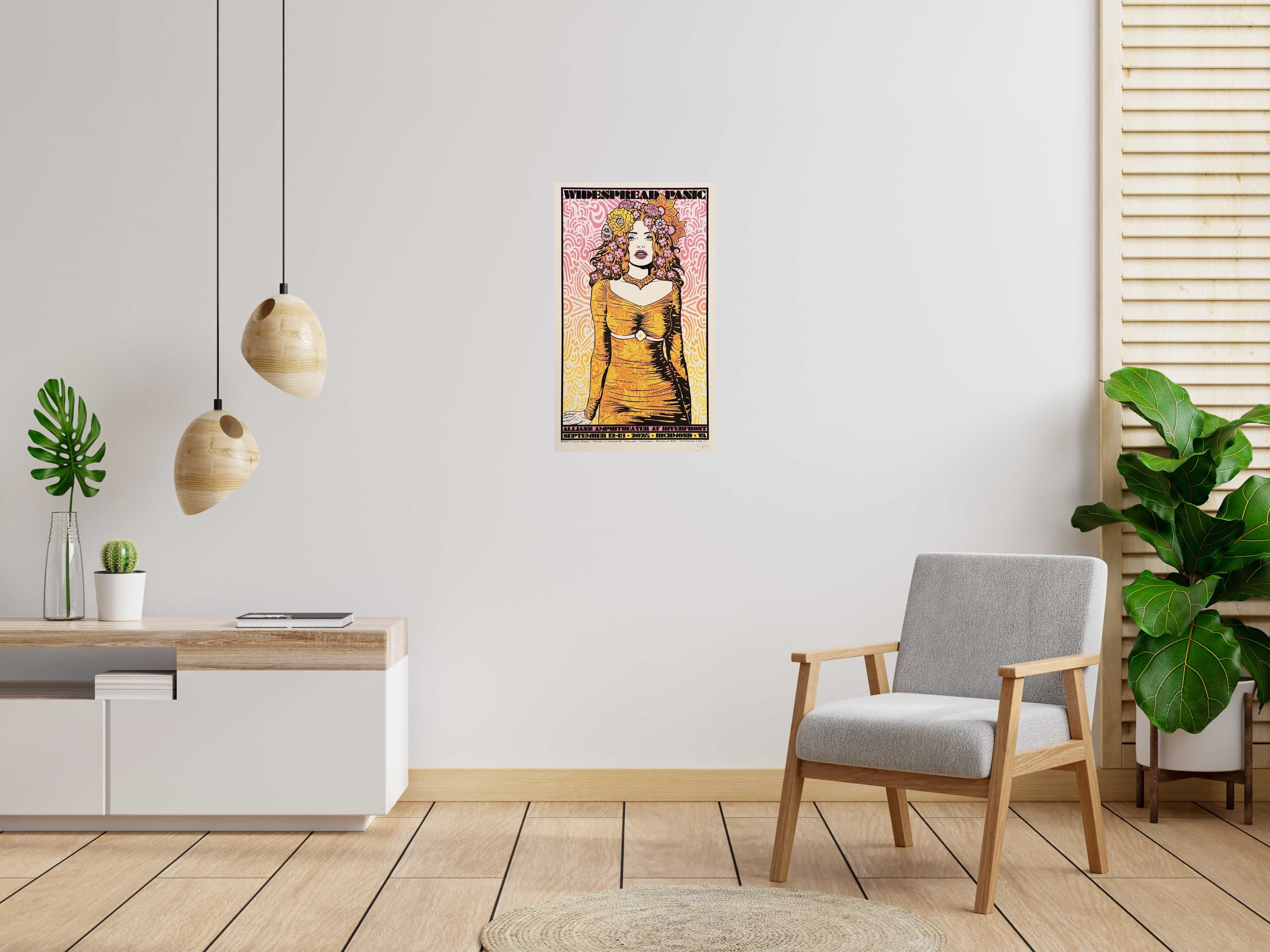 Editions d'art de CHUCK SPERRY a pour titre JUNO, WIDSPREAD PANIC TEST JAUNE ET ROSE style expo chuck dim : CHUCK SPERRYprix:600