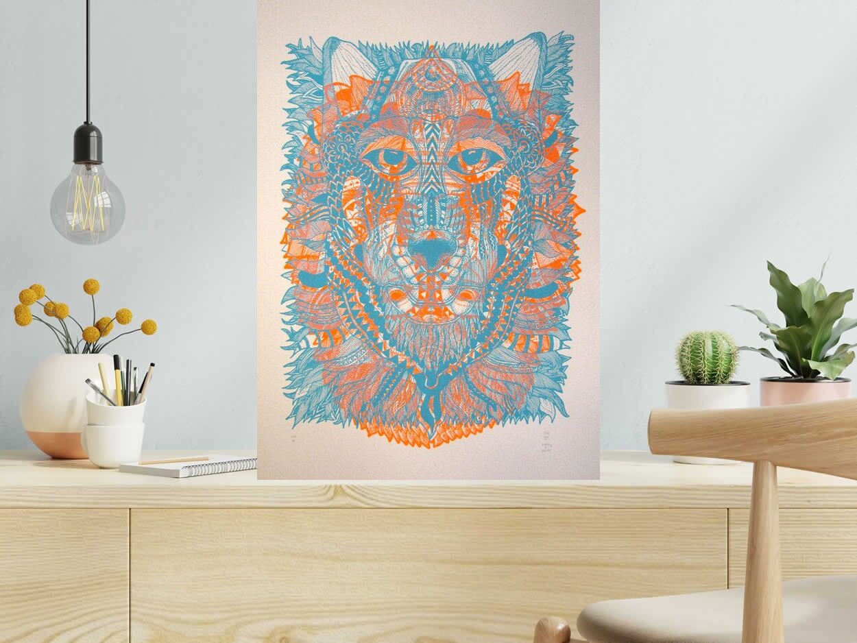 Editions d'art de JIBE a pour titre WOLFDOG style graphique dim : JIBEprix:
