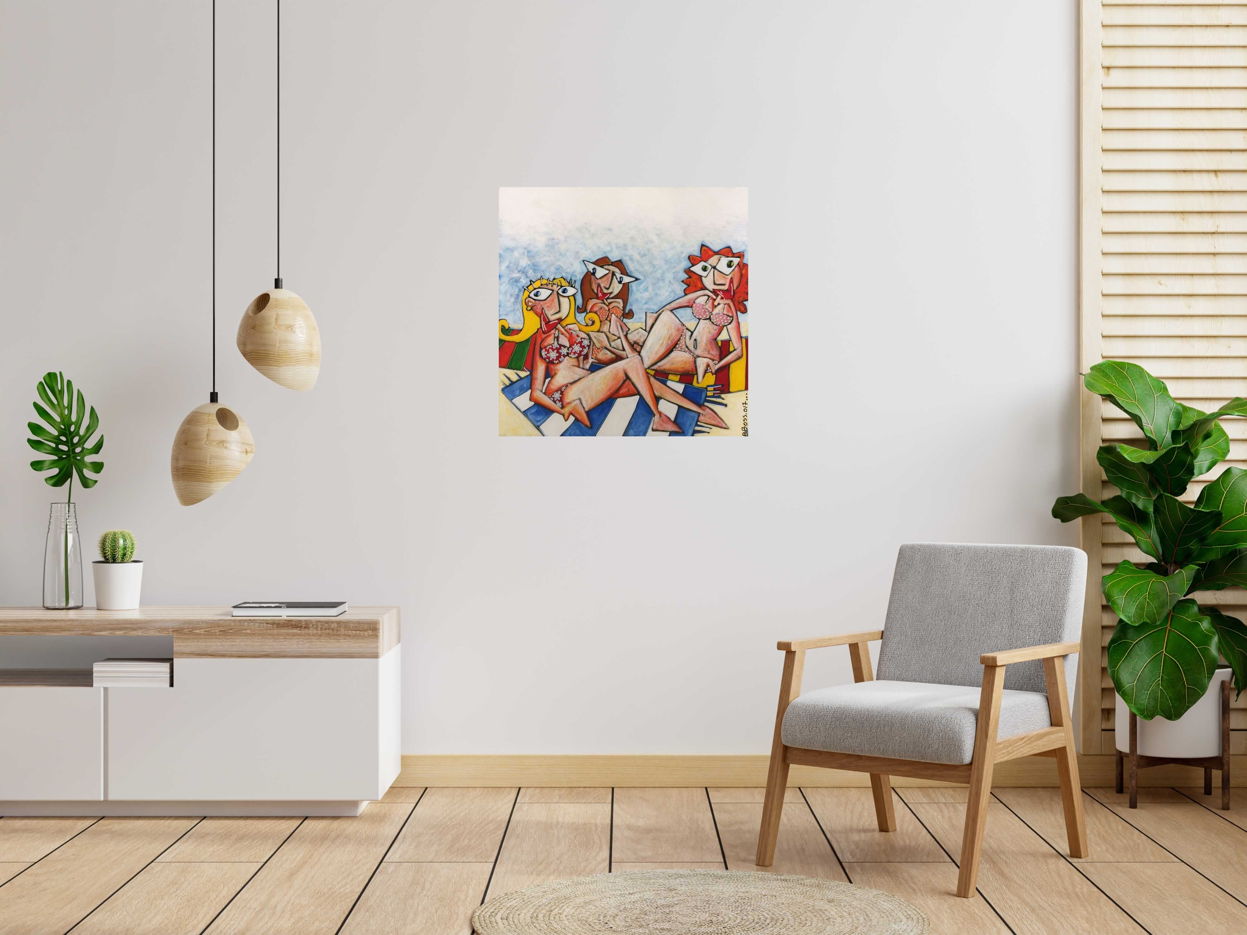 Tableau de B BOSS a pour titre LES TROIS GRACES style figuratif dim : B BOSSprix: