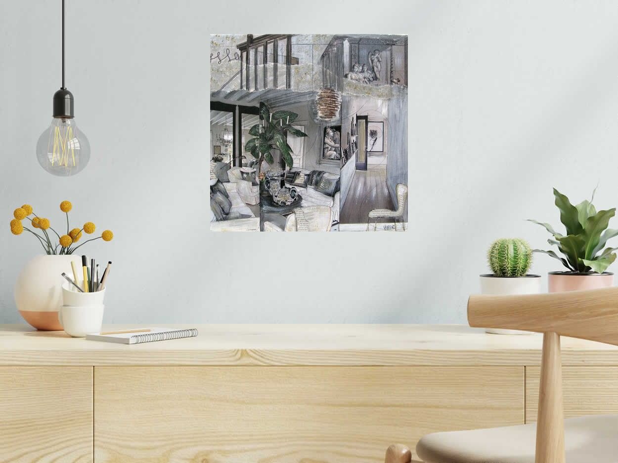 Tableau de VEROE a pour titre CHEZ VENUS style figuratif dim : VEROEprix: