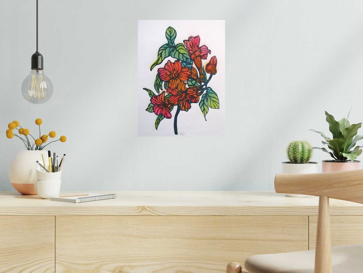 Editions d'art de OSRU a pour titre FLEURS DE LA MORT style figuratif dim : OSRUprix: