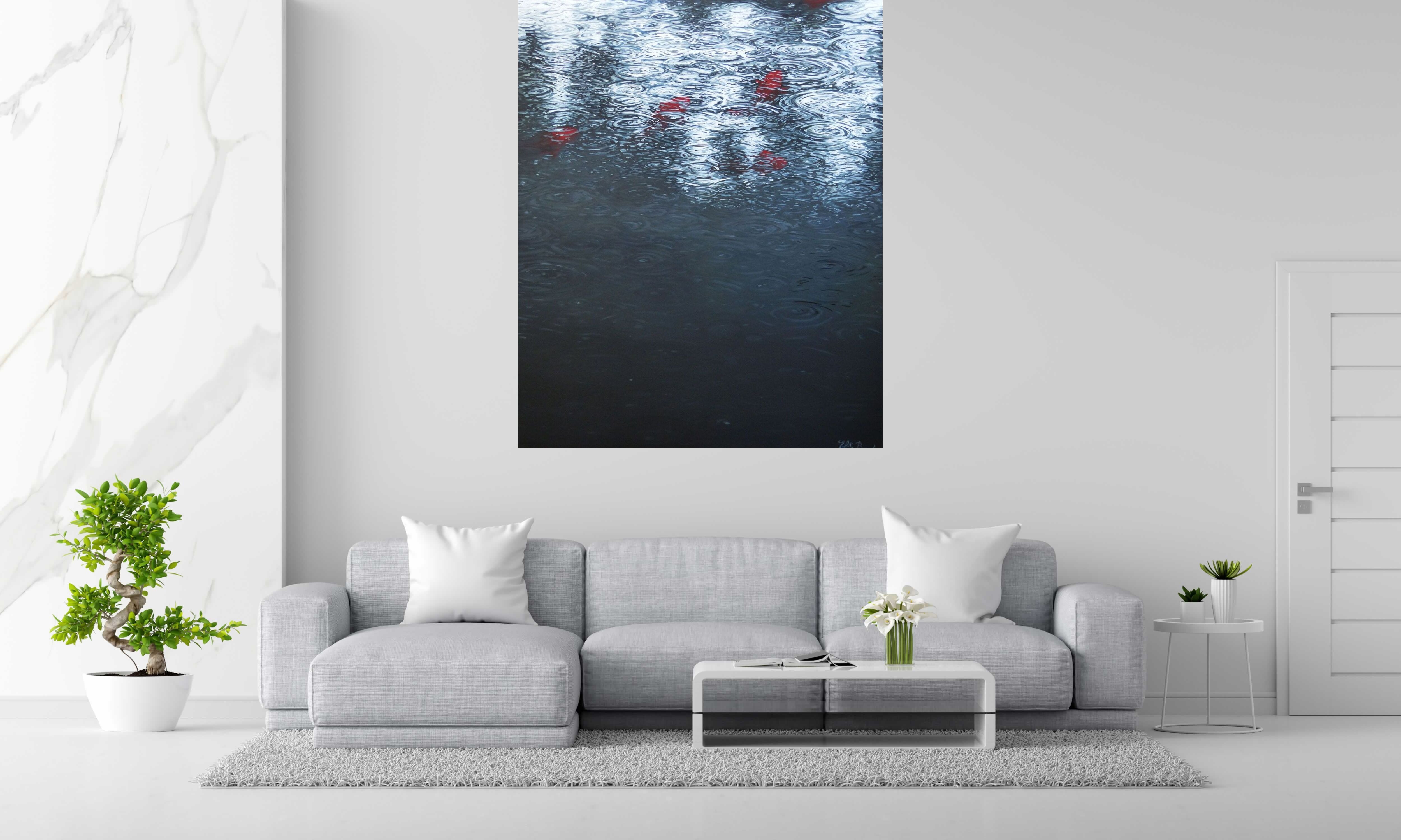Tableau de ELISE BARAT a pour titre DANSE SOUS LA PLUIE style no dim : ELISE BARATprix: