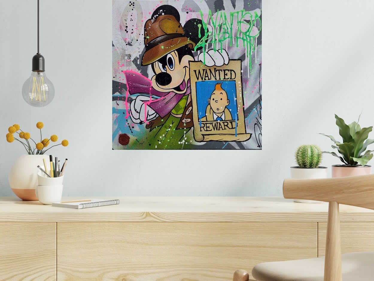 Tableau de JUG a pour titre WANTED style street pop art dim : JUGprix: