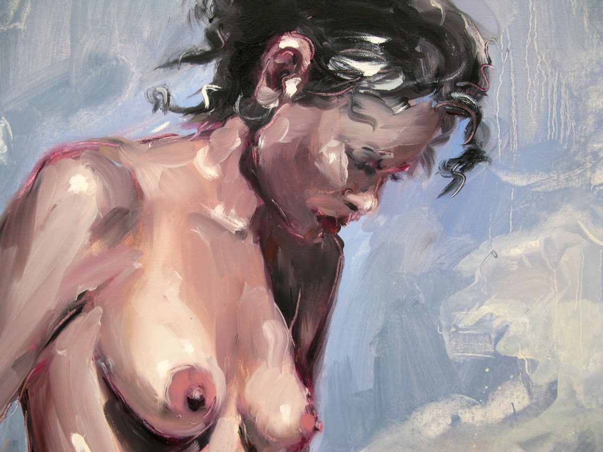 Tableau de OLENA SINIUHINA a pour titre LA PLAGE style figuratif dim : OLENA SINIUHINAprix:800