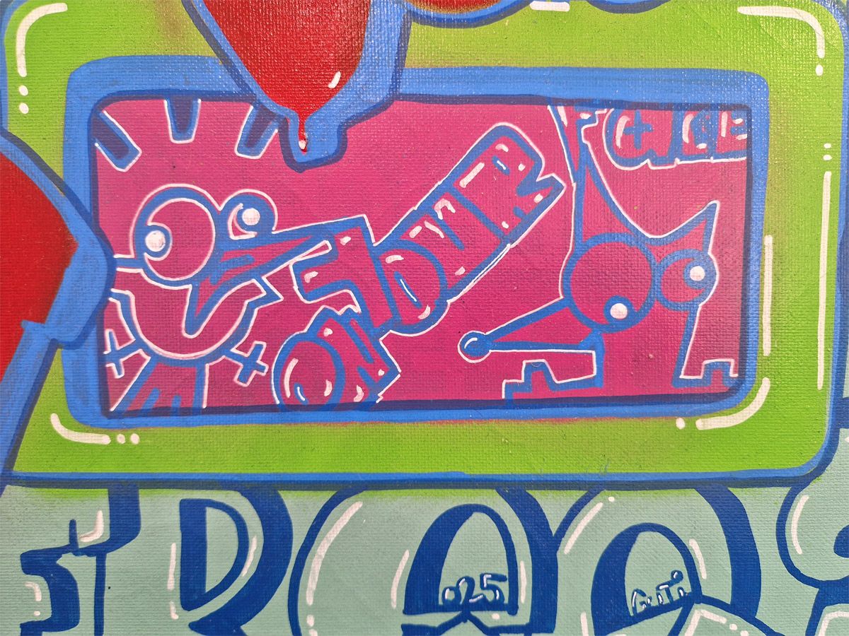 Tableau de GUTI a pour titre Outrage style street art dim : GUTIprix:250