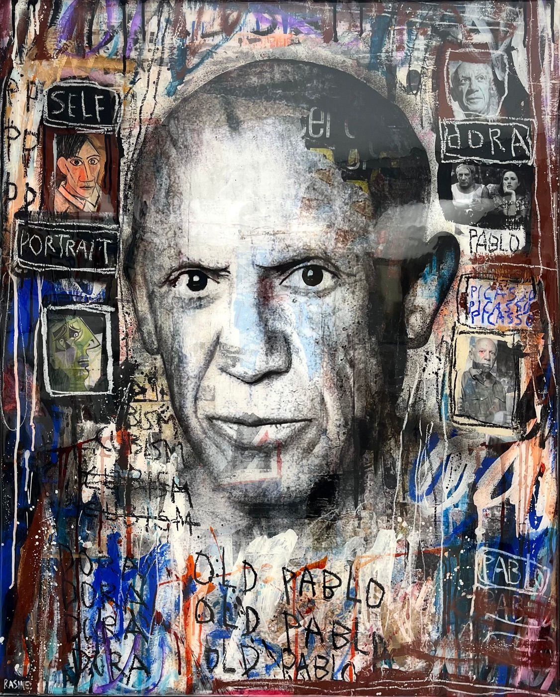 Tableau de THIERRY RASINE a pour titre Pablo style street pop art dim : THIERRY RASINEprix:1400