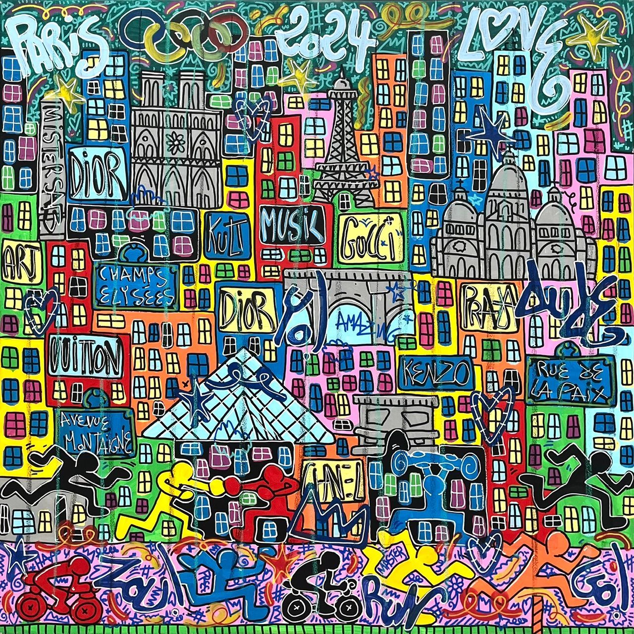 Tableau de RICO SAB a pour titre Paris so Cool style street pop art, street art dim : RICO SABprix:950