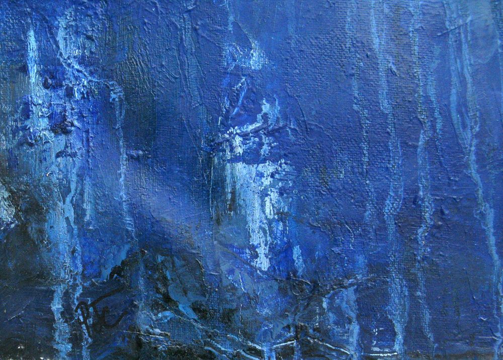 Tableau de PASCALE JACQUEMOND a pour titre BLUE WATER style abstrait dim : PASCALE JACQUEMONDprix: