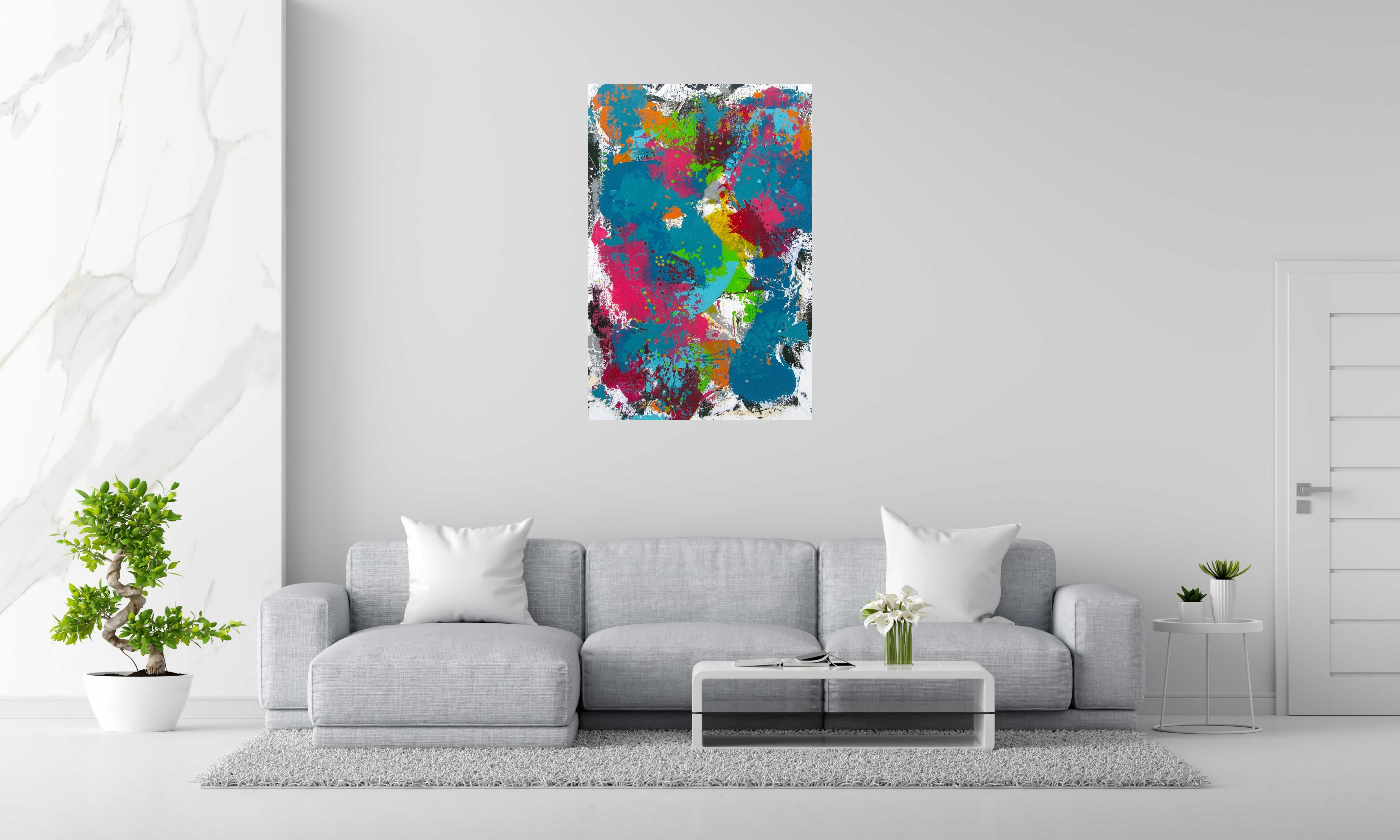 Peinture STONE ÉQUATEUR de CELINE WEBER dans un intérieur – 80 × 120 cm