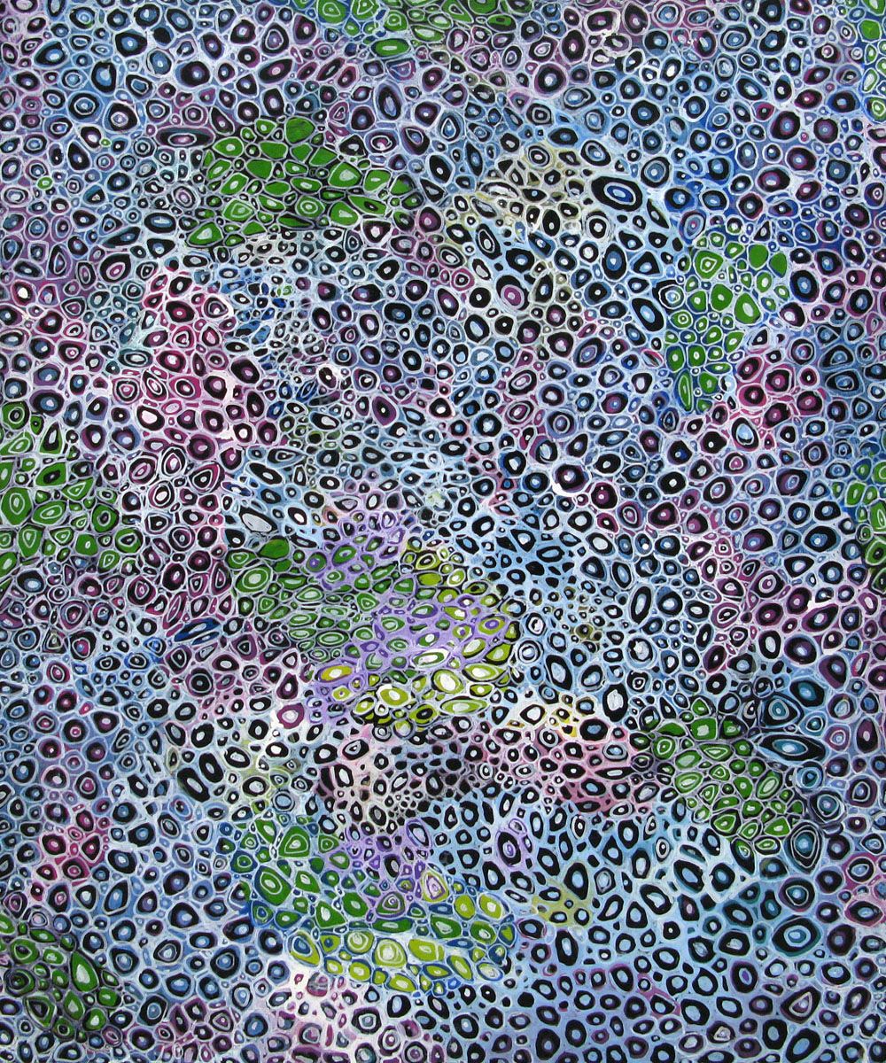 Peinture abstraite grand format MICROCOSMES 18 – JAVIER RAMIREZ – 92 × 73 cm