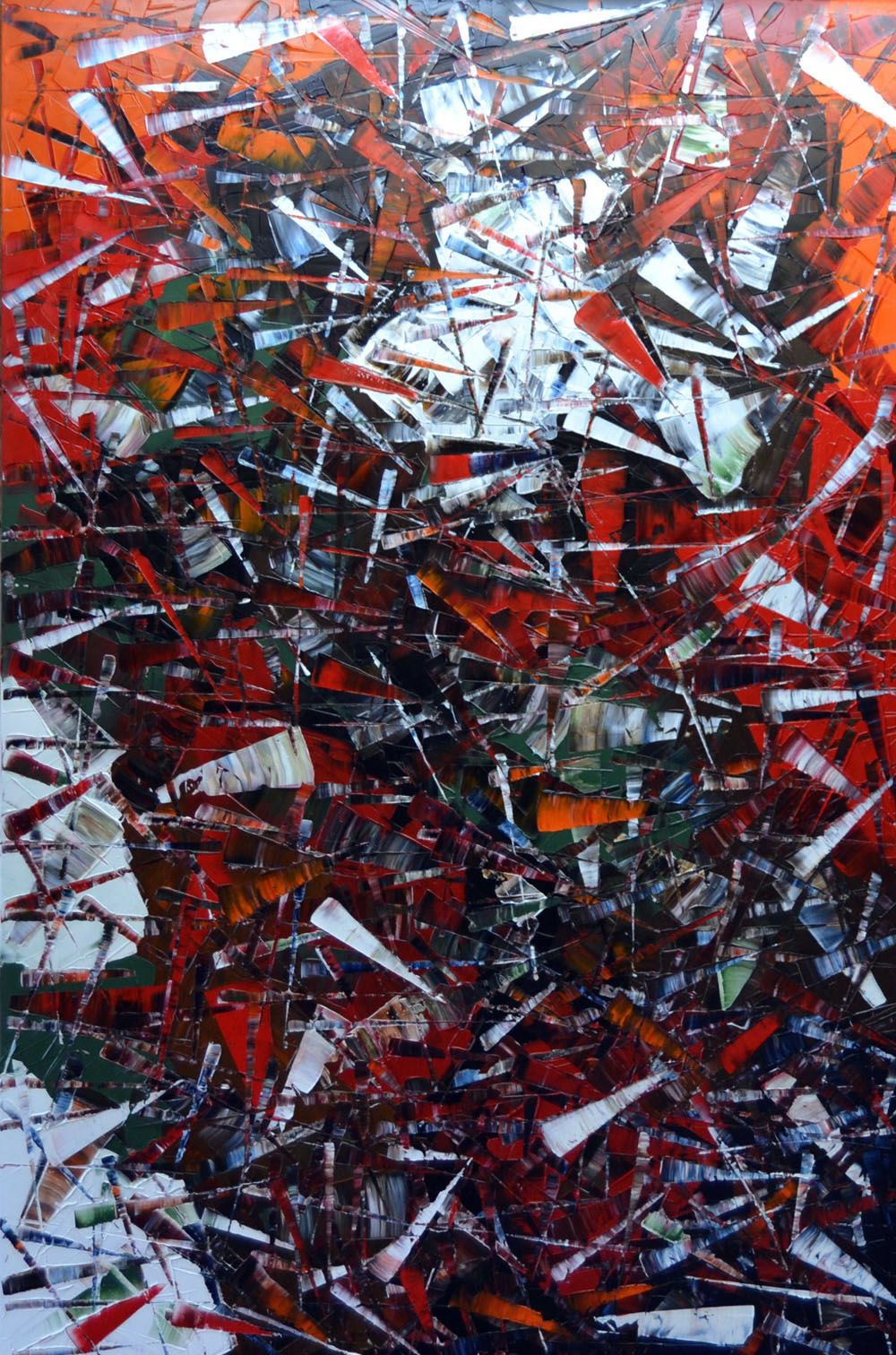 Peinture abstraite grand format rouge PEINTURE 12-2020-119 – ALAIN BECANNE – 120 × 80 cm