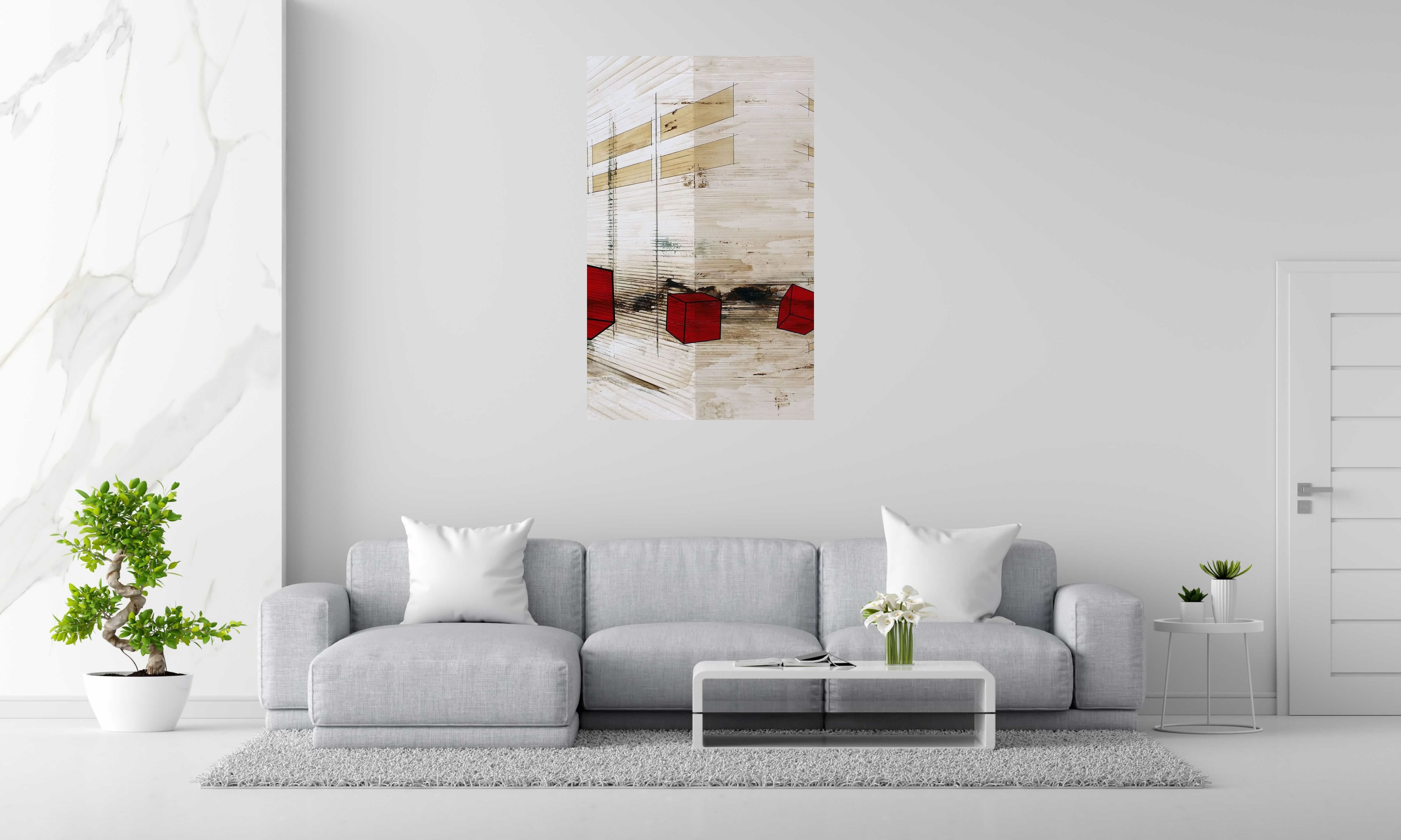 Peinture INFINITE de LUDOVIC MERCHER dans un intérieur – 130 × 81 cm