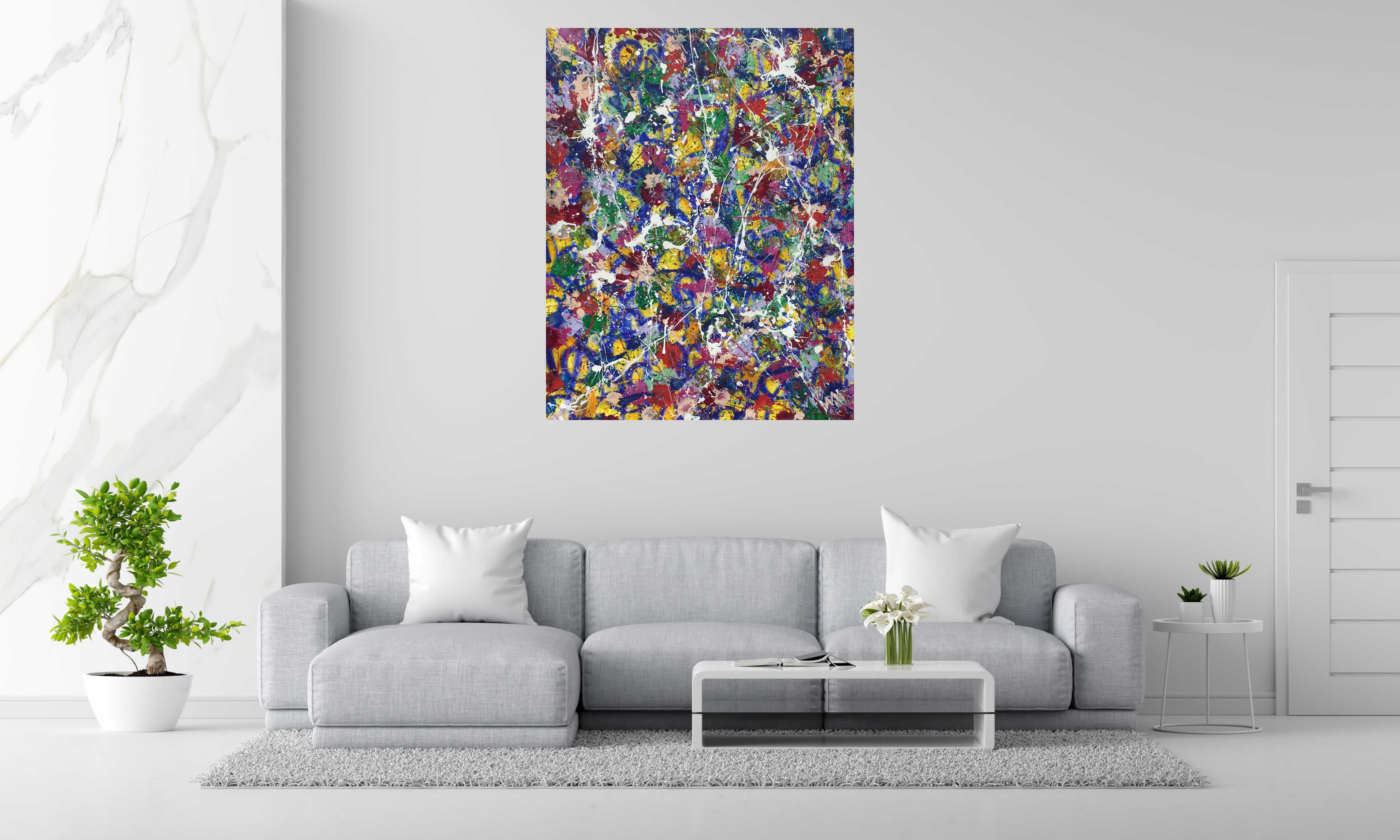 Peinture NONAME A44 de STEPHANE RIME dans un intérieur – 140 × 110 cm
