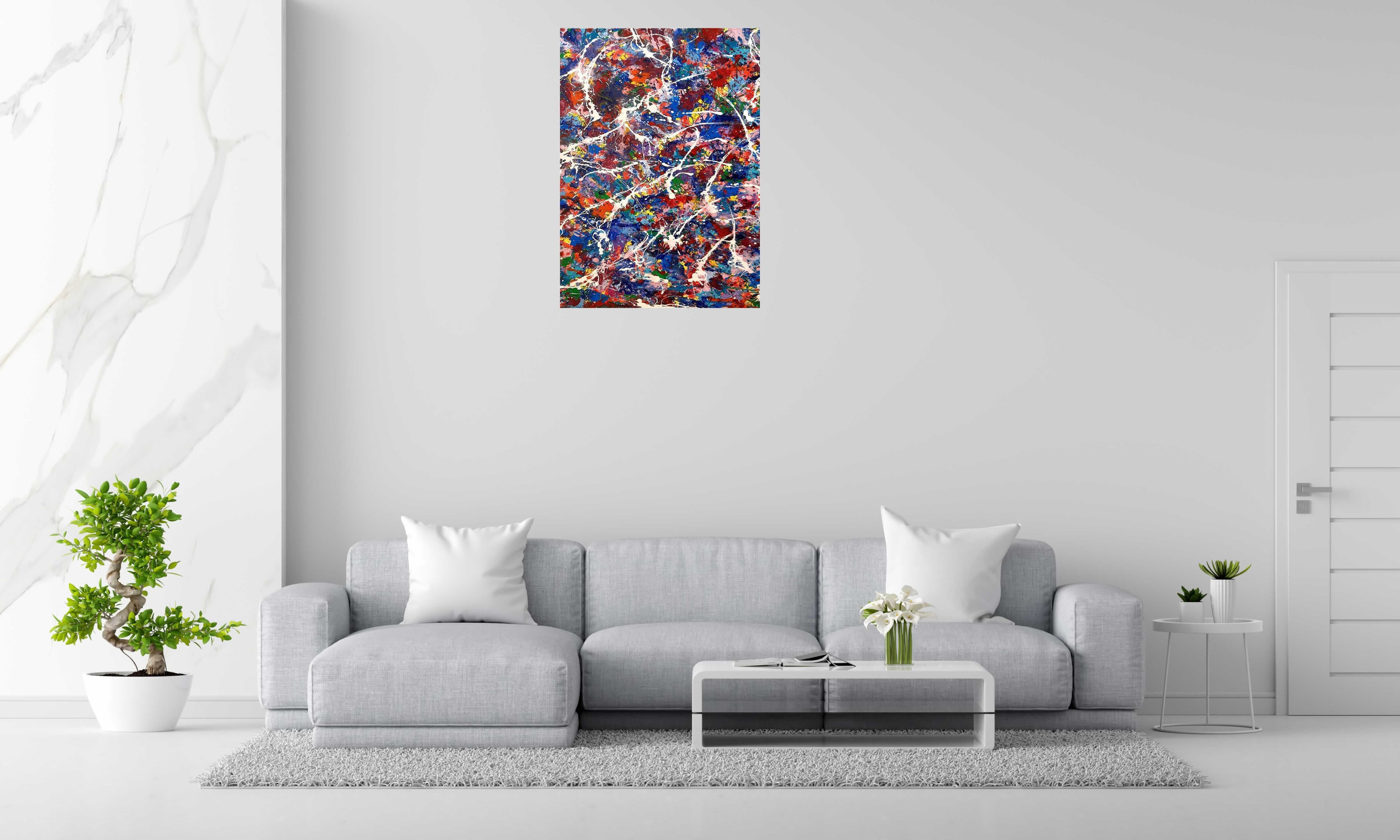 Peinture NONAME B17 de STEPHANE RIME dans un intérieur – 140 × 100 cm