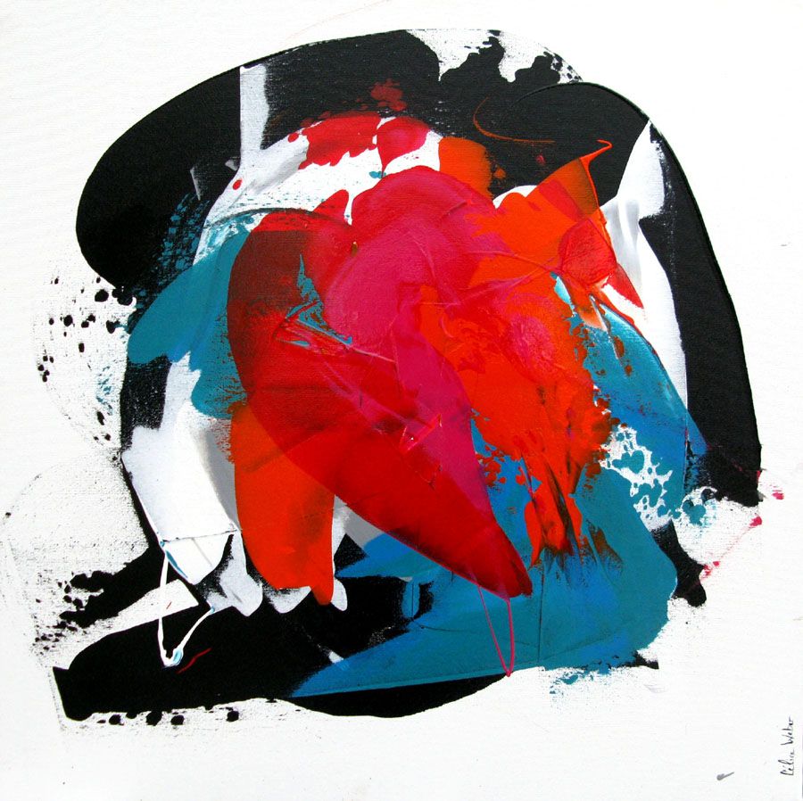 Peinture abstraite moyen format SWEET – CELINE WEBER – 60 × 60 cm
