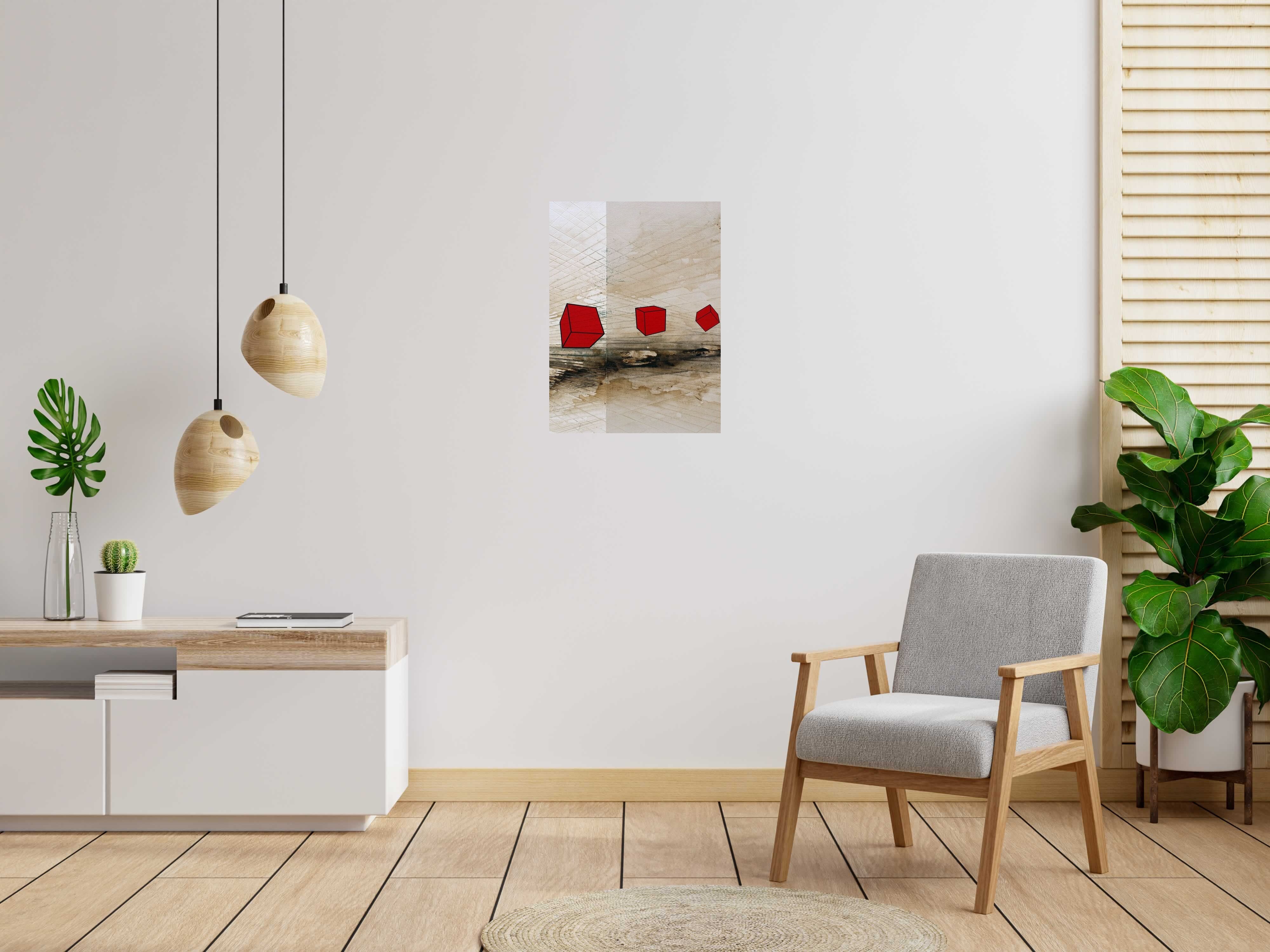 Peinture AWAY de LUDOVIC MERCHER dans un intérieur – 73 × 54 cm