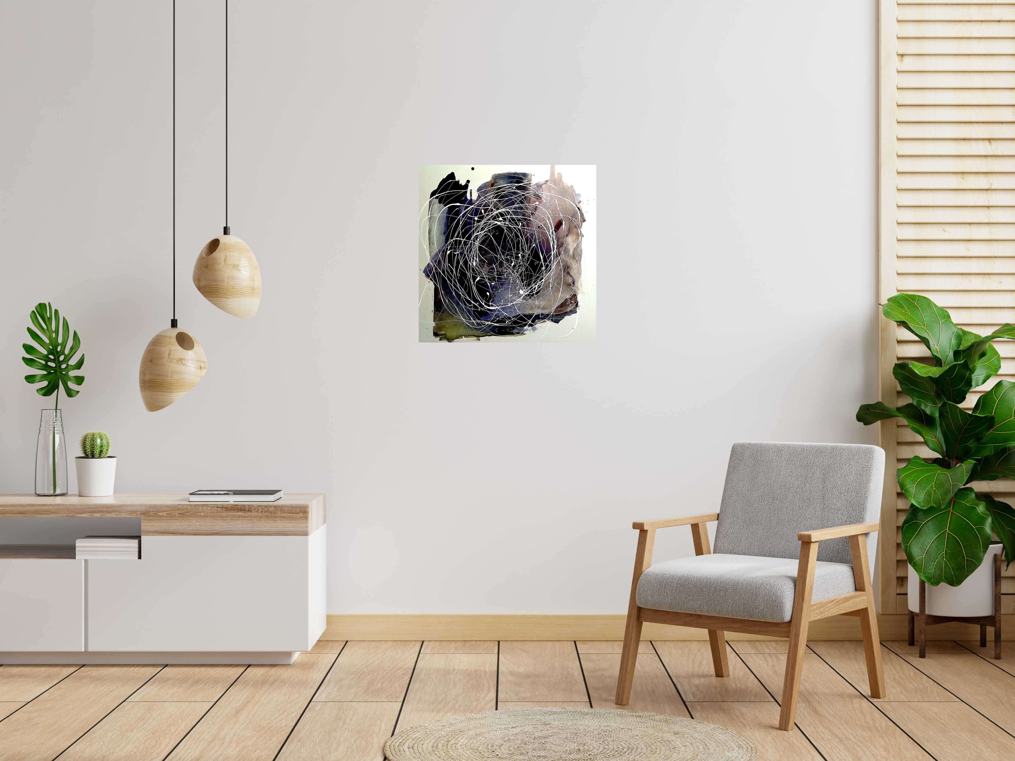 Peinture Swirl de NASH dans un intérieur – 70 × 70 cm