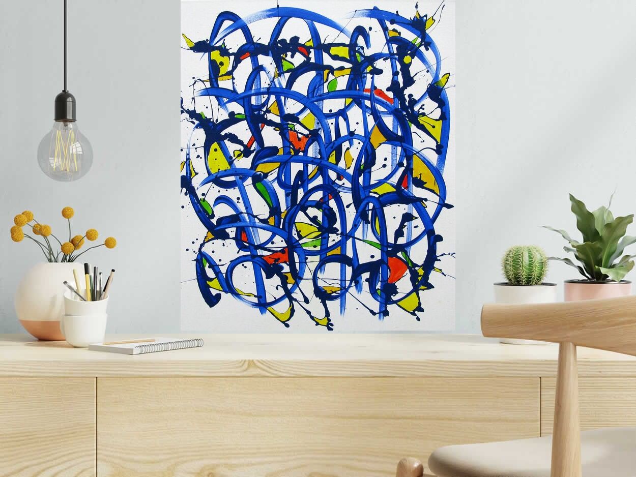 Peinture noname D100 de STEPHANE RIME dans un intérieur – 54 × 65 cm