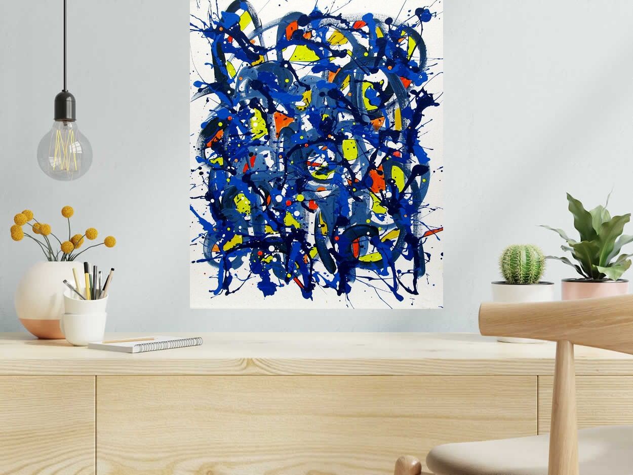 Peinture NONAME D119 de STEPHANE RIME dans un intérieur – 50 × 61 cm