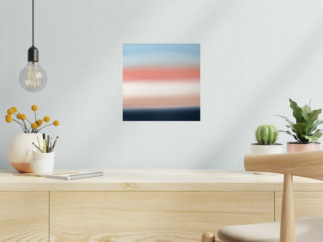 Peinture MICHIGAN LAKE V31 de ELISE BARAT dans un intérieur – 30 × 30 cm