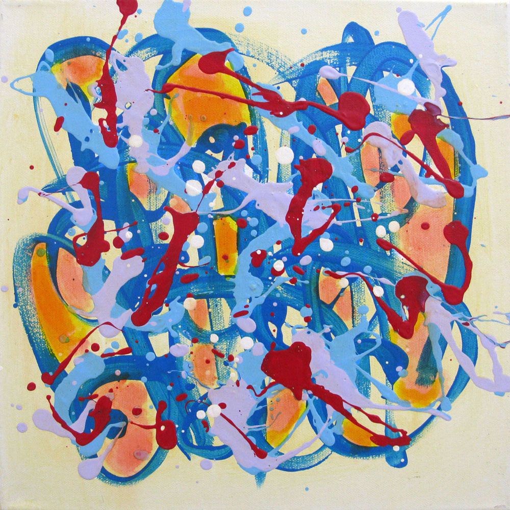 Peinture abstraite petit format noname D8 – STEPHANE RIME – 30 × 30 cm