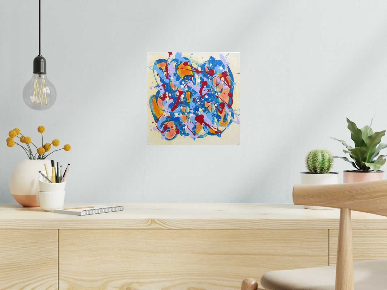Peinture noname D8 de STEPHANE RIME dans un intérieur – 30 × 30 cm