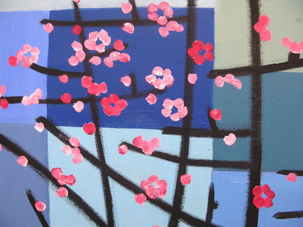 Peinture JOIE de JEONG MIN LEE dans un intérieur – 54 × 65 cm