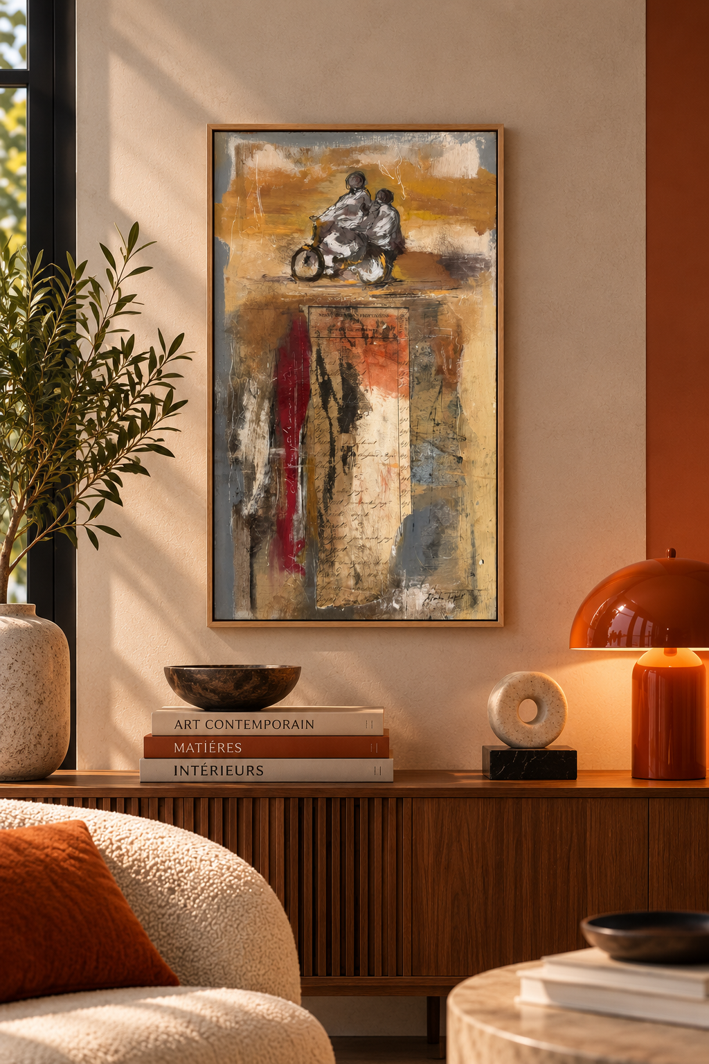 Peinture Sans-titre de ARANCHA TEJEDOR dans un intérieur – 30 × 50 cm