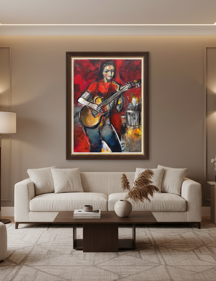 Peinture Duo - 1 de IVAN TZONEV dans un intérieur – 97 × 130 cm