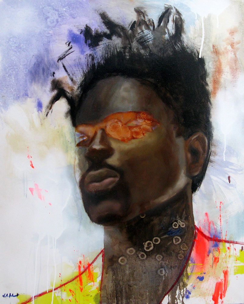 Peinture figurative format xxl BRUME – NAWEL AUBERT – 81 × 100 cm