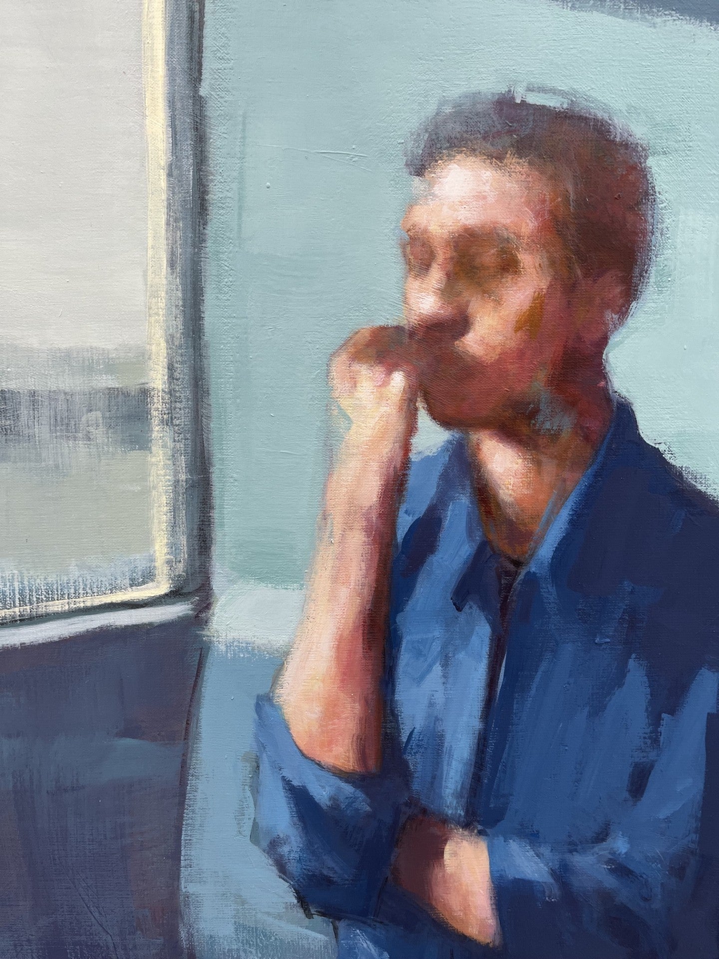 Peinture Travelogue de OLIVIER MASSEBEUF dans un intérieur – 116 × 89 cm