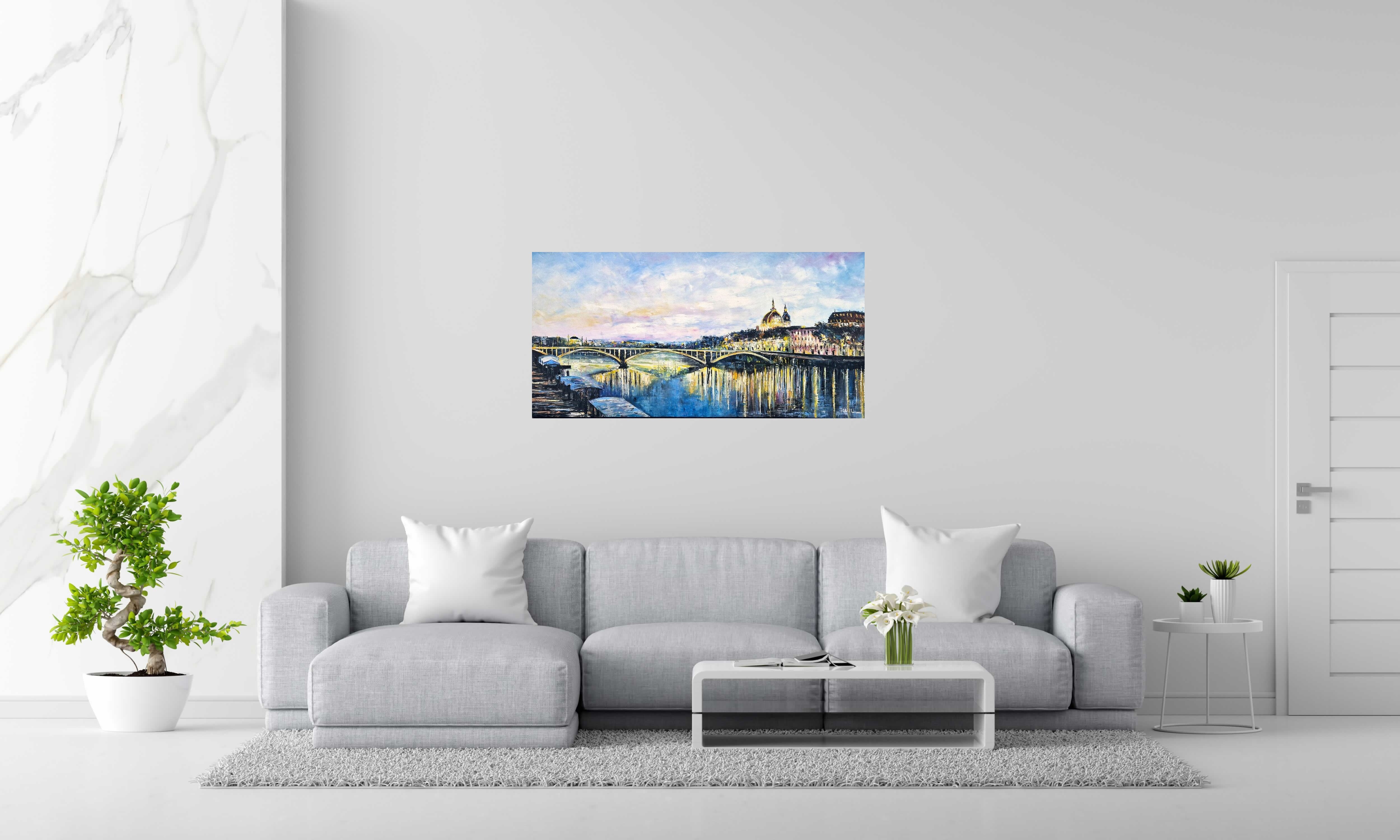 Peinture Pont Wilson, Lyon de PHIL dans un intérieur – 120 × 60 cm