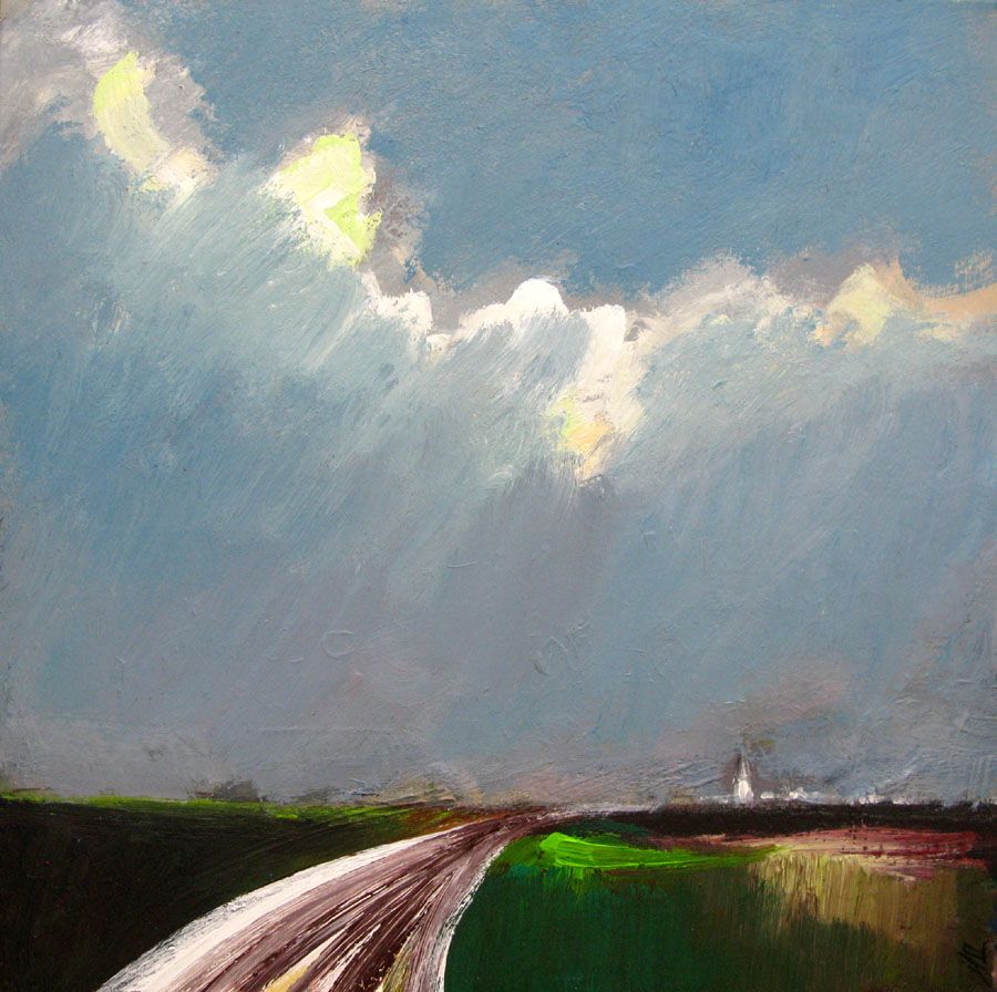 Peinture figurative moyen format HORIZON 1 – IVAN TZONEV – 50 × 50 cm