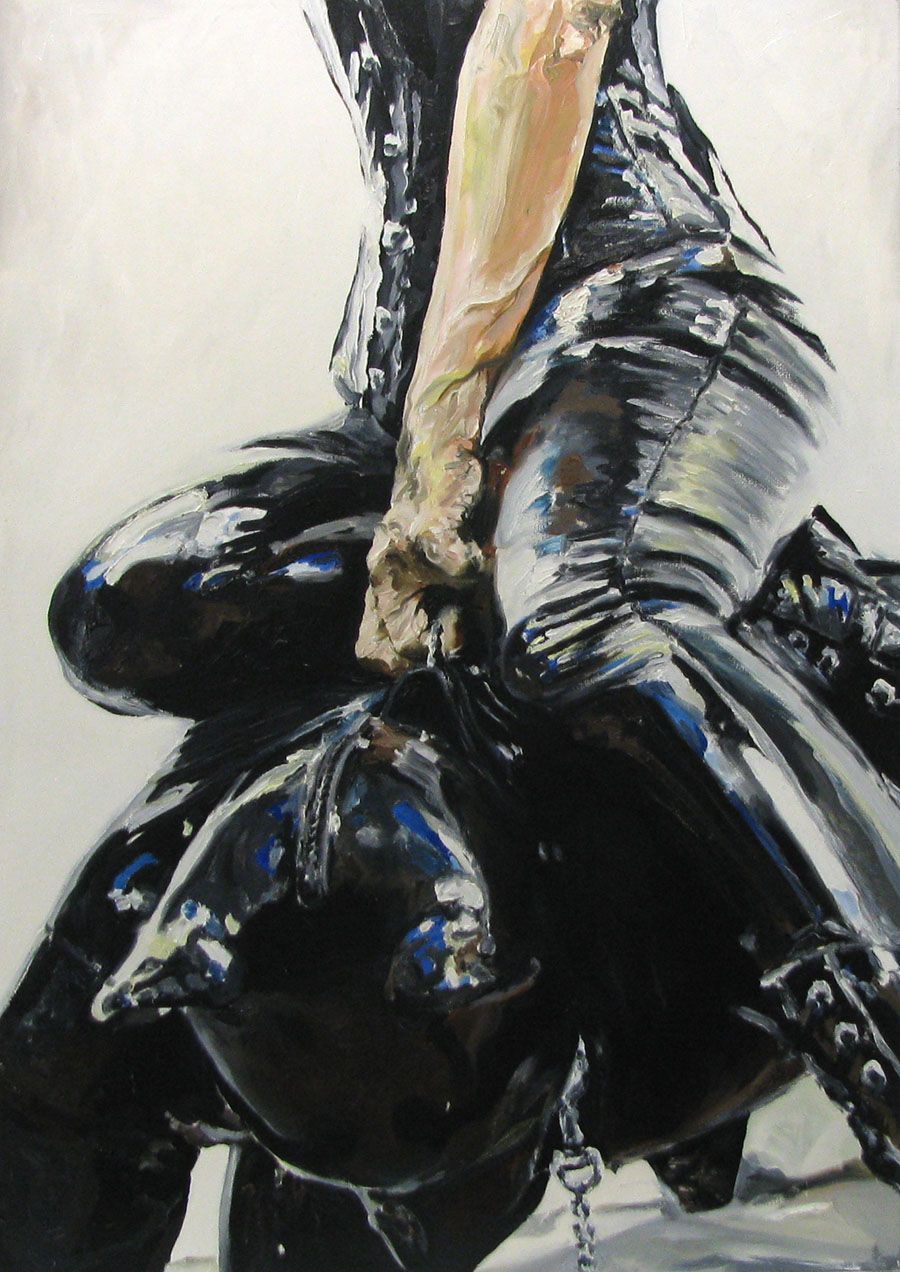 Peinture figurative moyen format RODEO 2 – PHILFRI – 92 × 65 cm
